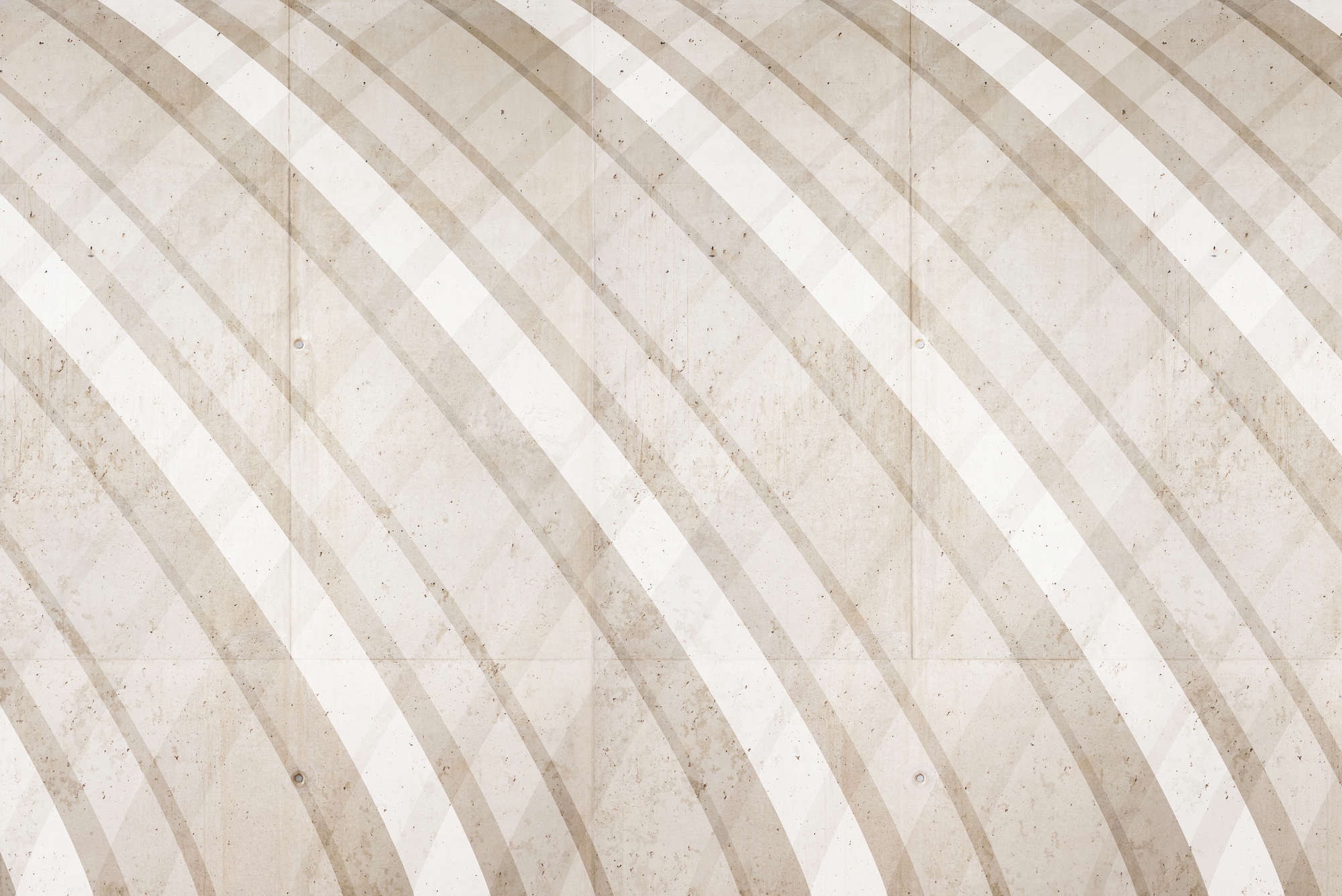             Grafik Fototapete mit rundem Streifenmuster beige auf Perlmutt Glattvlies
        