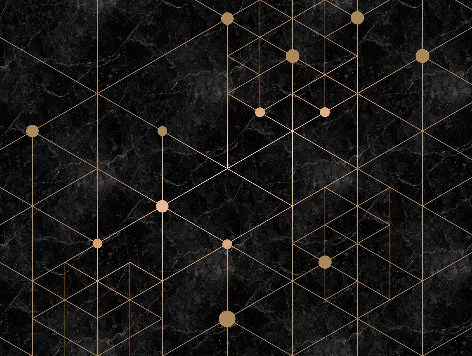             Tapeten-Neuheit – Schwarze Marmor Motivtapete mit Gold Design
        