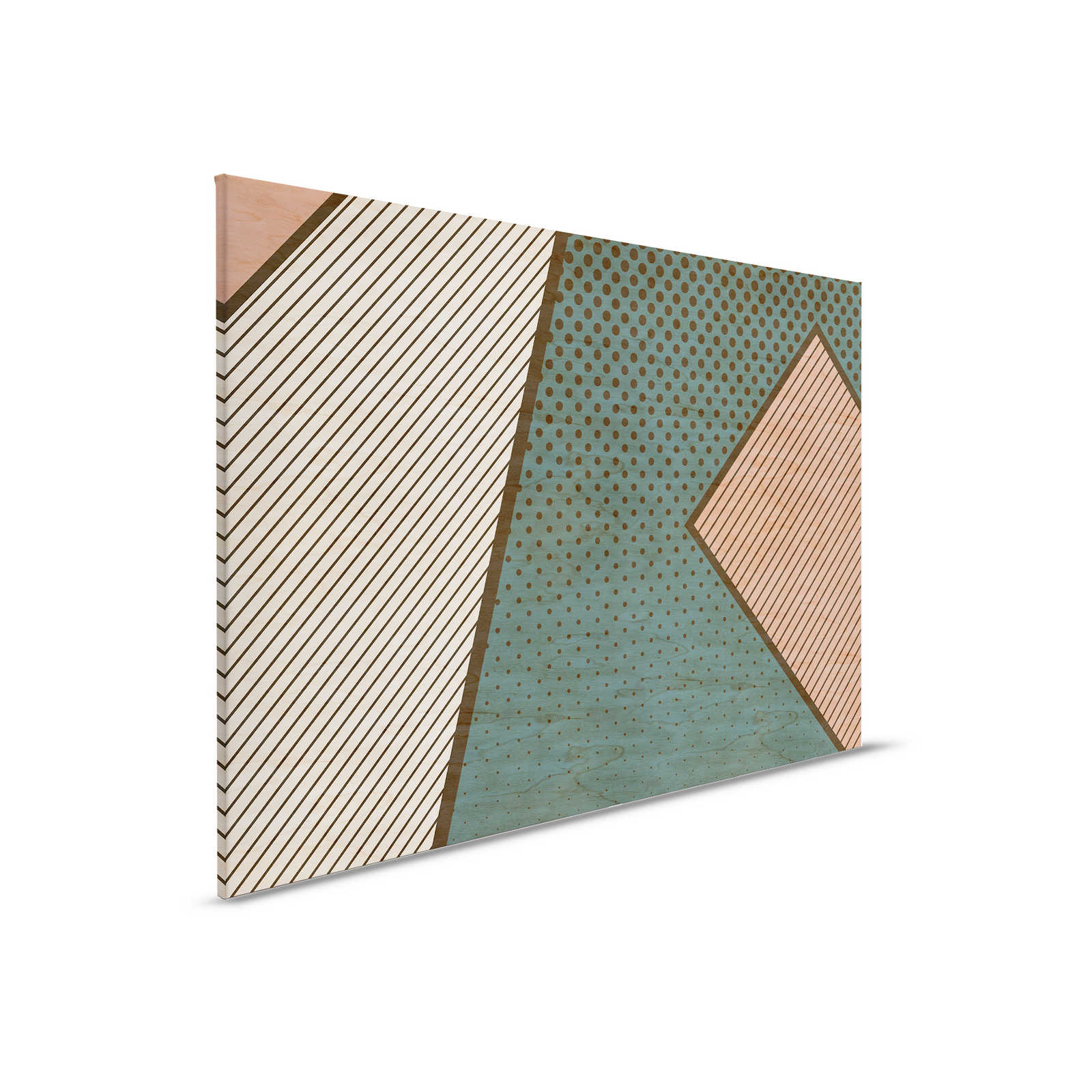         Bird gang 1 - gemustertes Leinwandbild, Sperrholz Struktur mit modernes Farbflächen – 0,90 m x 0,60 m
    