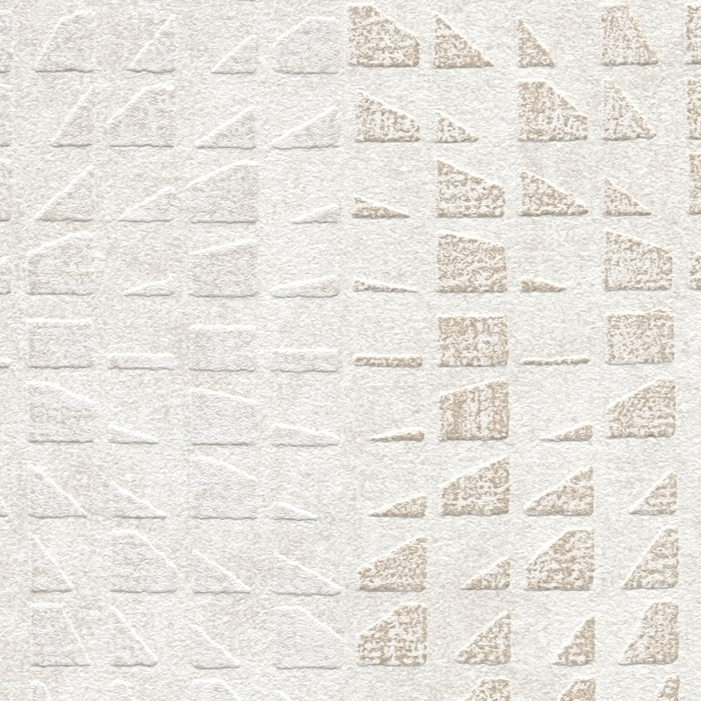             Ethno Tapete mit Strukturmuster & Mosaik-Effekt – Creme
        