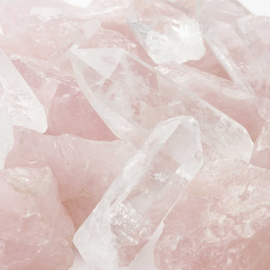 Fototapete Quarz Kristalle in Rose – Perlmutt Glattvlies

