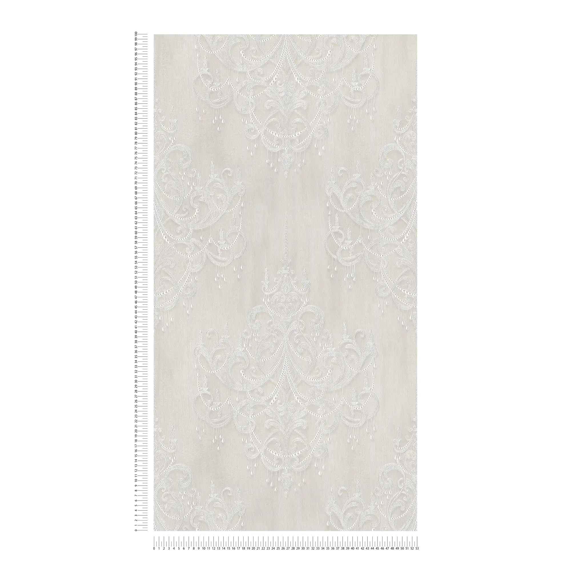             Ornament Tapete Champagner mit Perlenmuster – Creme
        