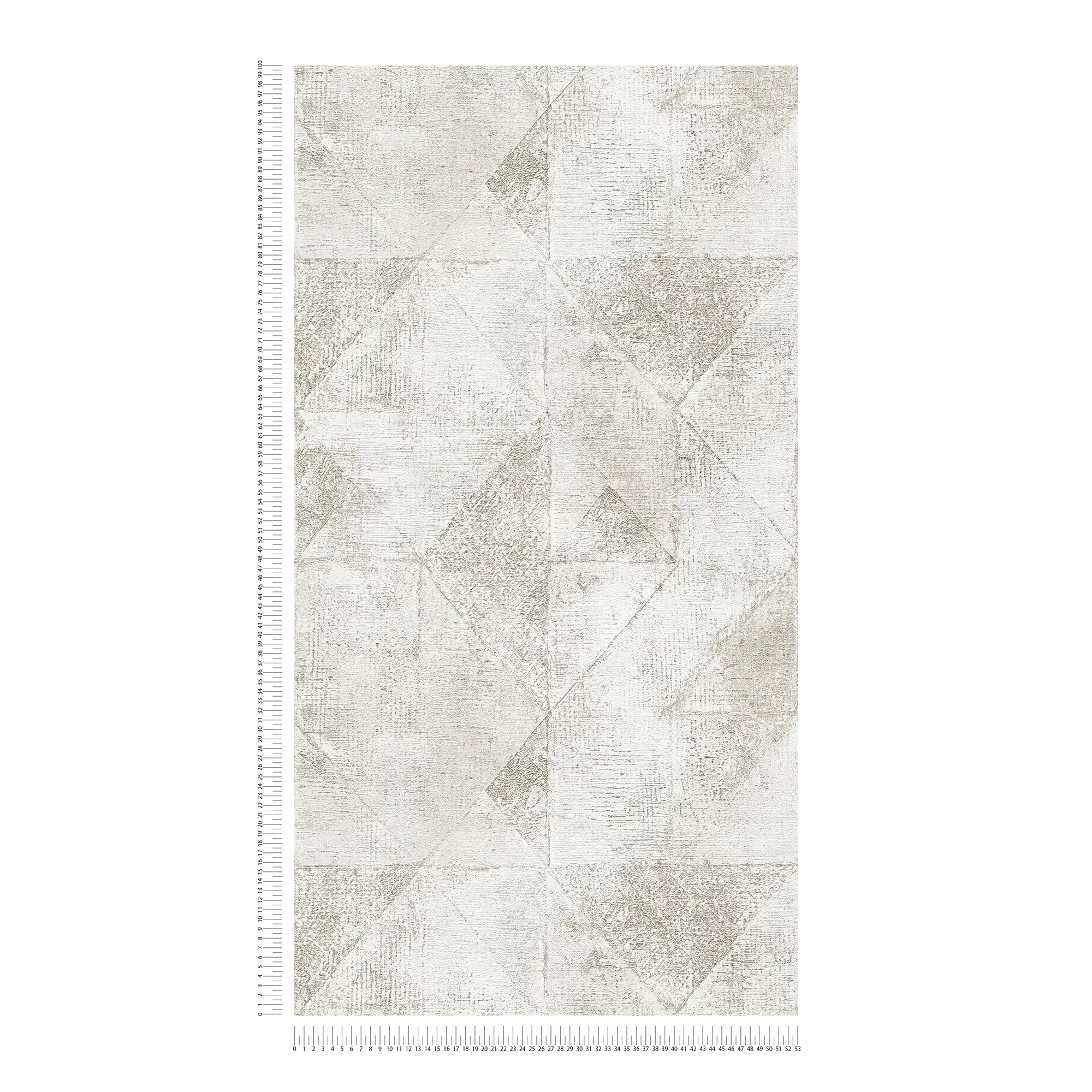             Tapete mit Grafik metallic Dreieck-Muster glänzend strukturiert – Silber, Weiß
        