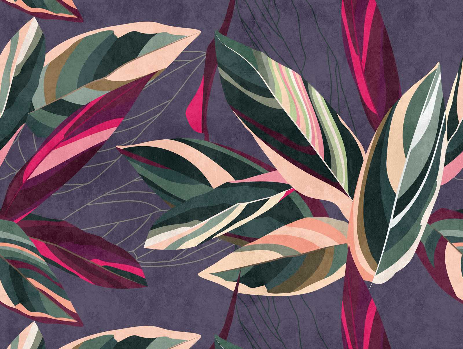             Tapeten-Neuheit – Motivtapete Blätter-Design im Colour Block Stil
        