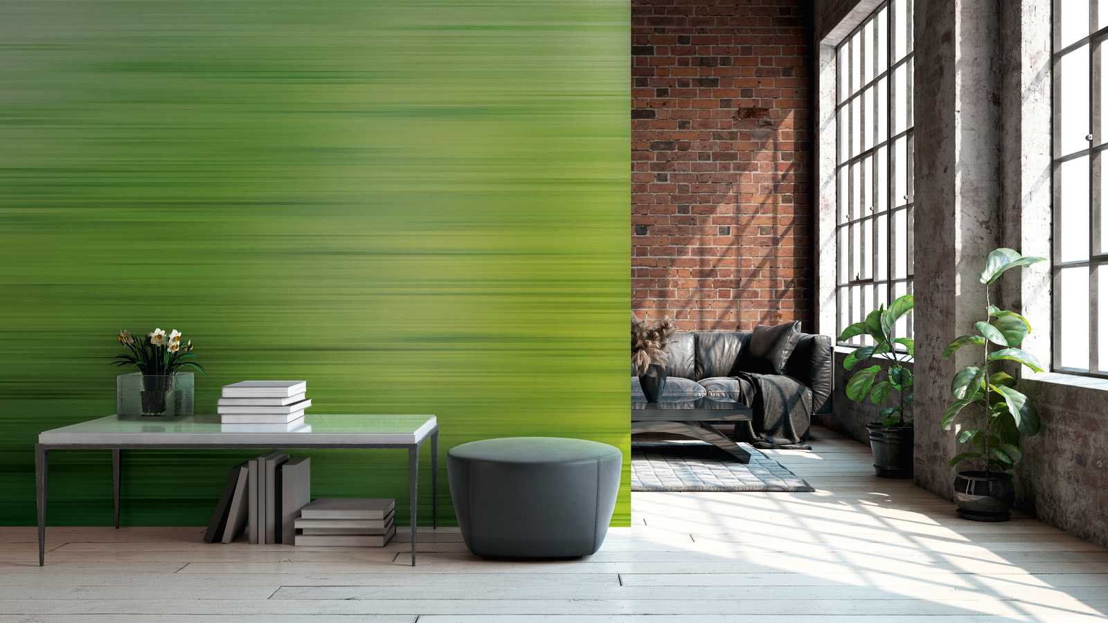             Tapeten Neuheit – Grüne Motivtapete mit Farbverlauf Design
        