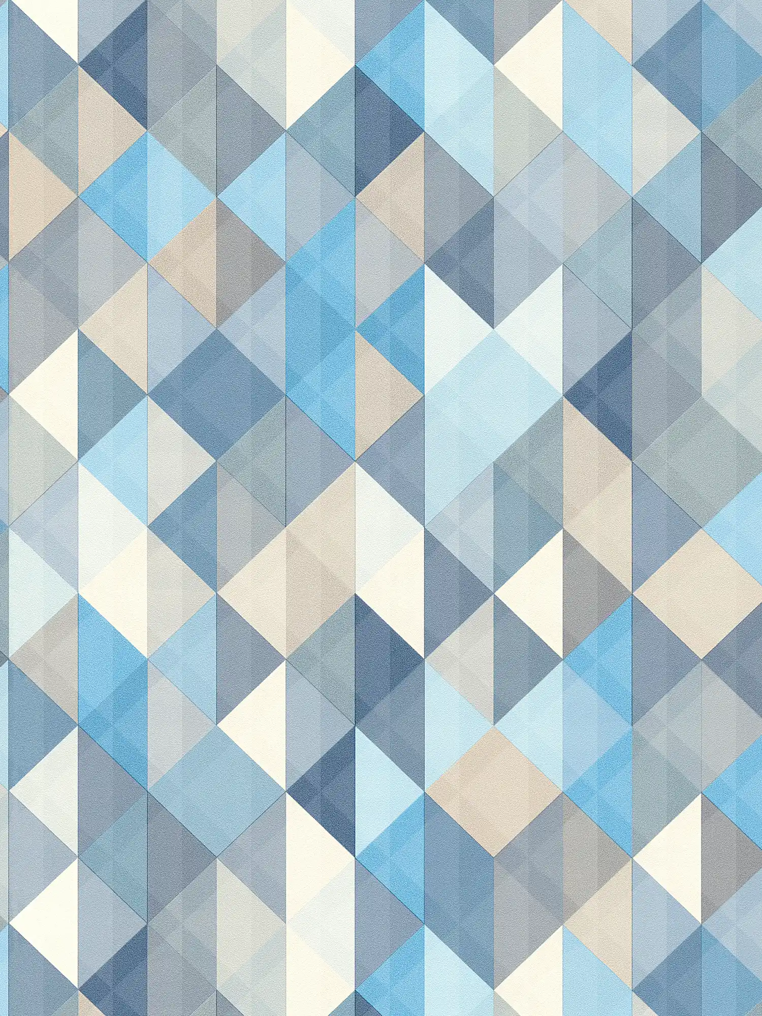         Tapete Scandinavian Style mit geometrischem Muster – Blau, Grau, Beige
    