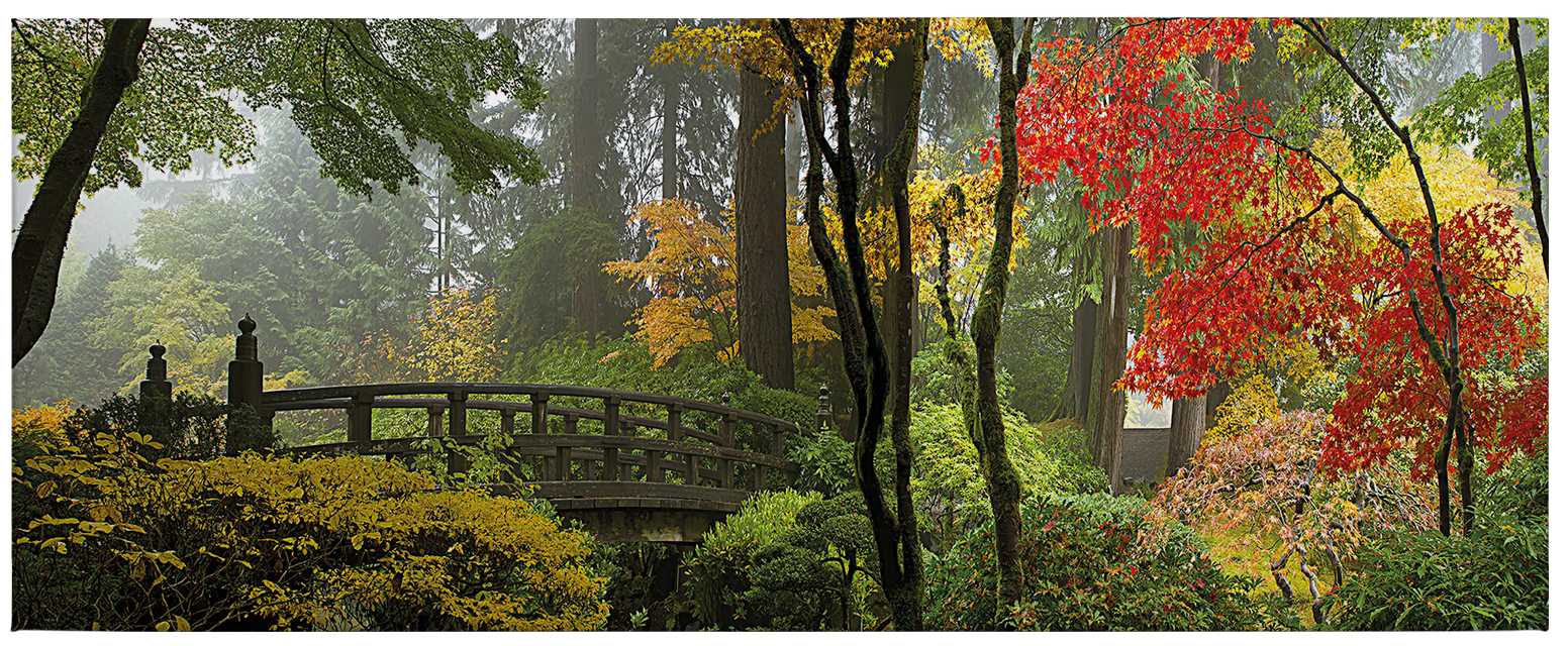             Leinwandbild japanischer Garten im Herbst – 1,00 m x 0,40 m
        