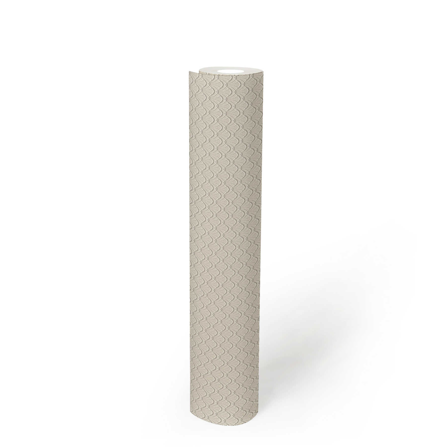             Tapete filigranes Strukturmuster im Muschel-Design – Beige, Grau
        
