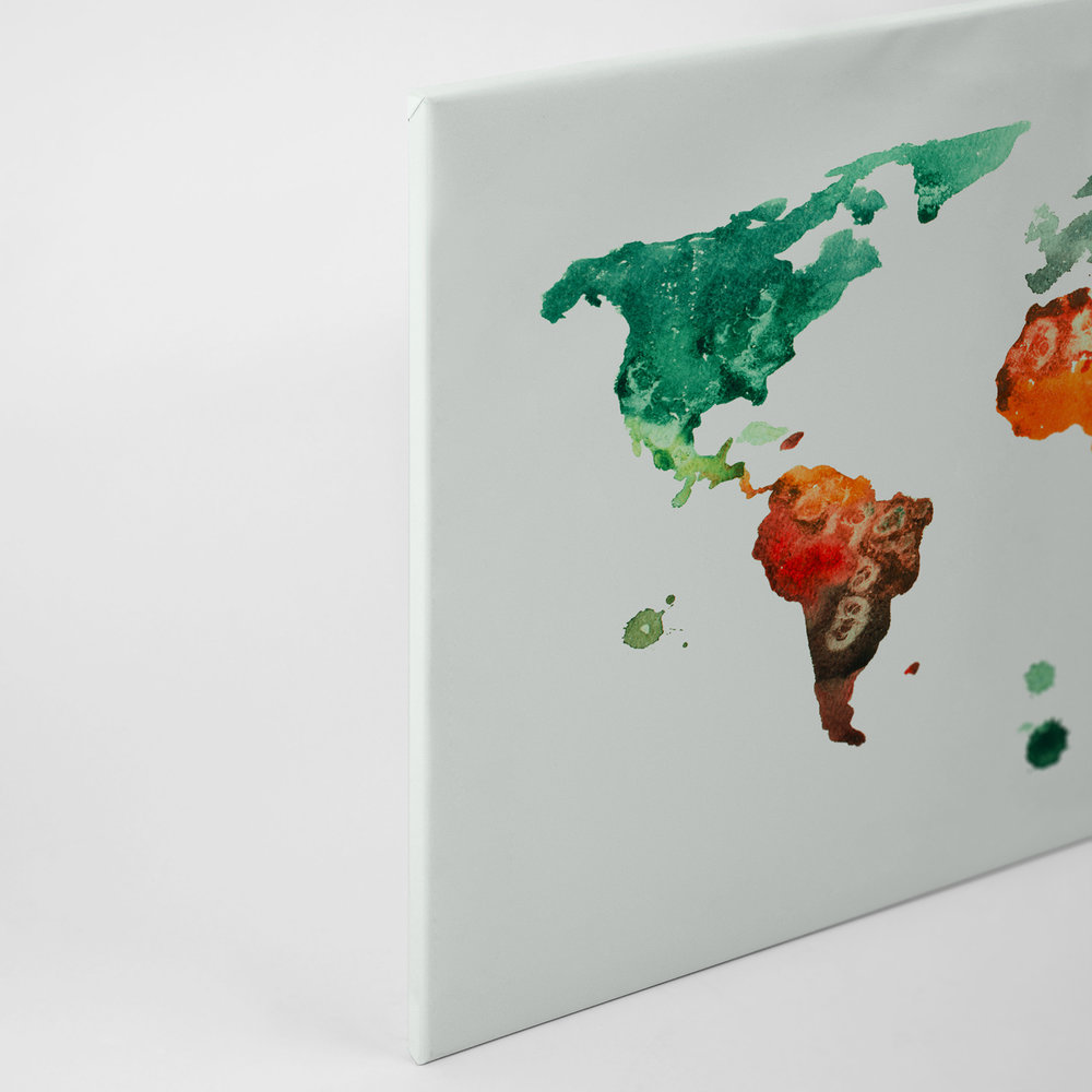             Weltkarten Leinwand Wasserfarben – 0,90 m x 0,60 m
        