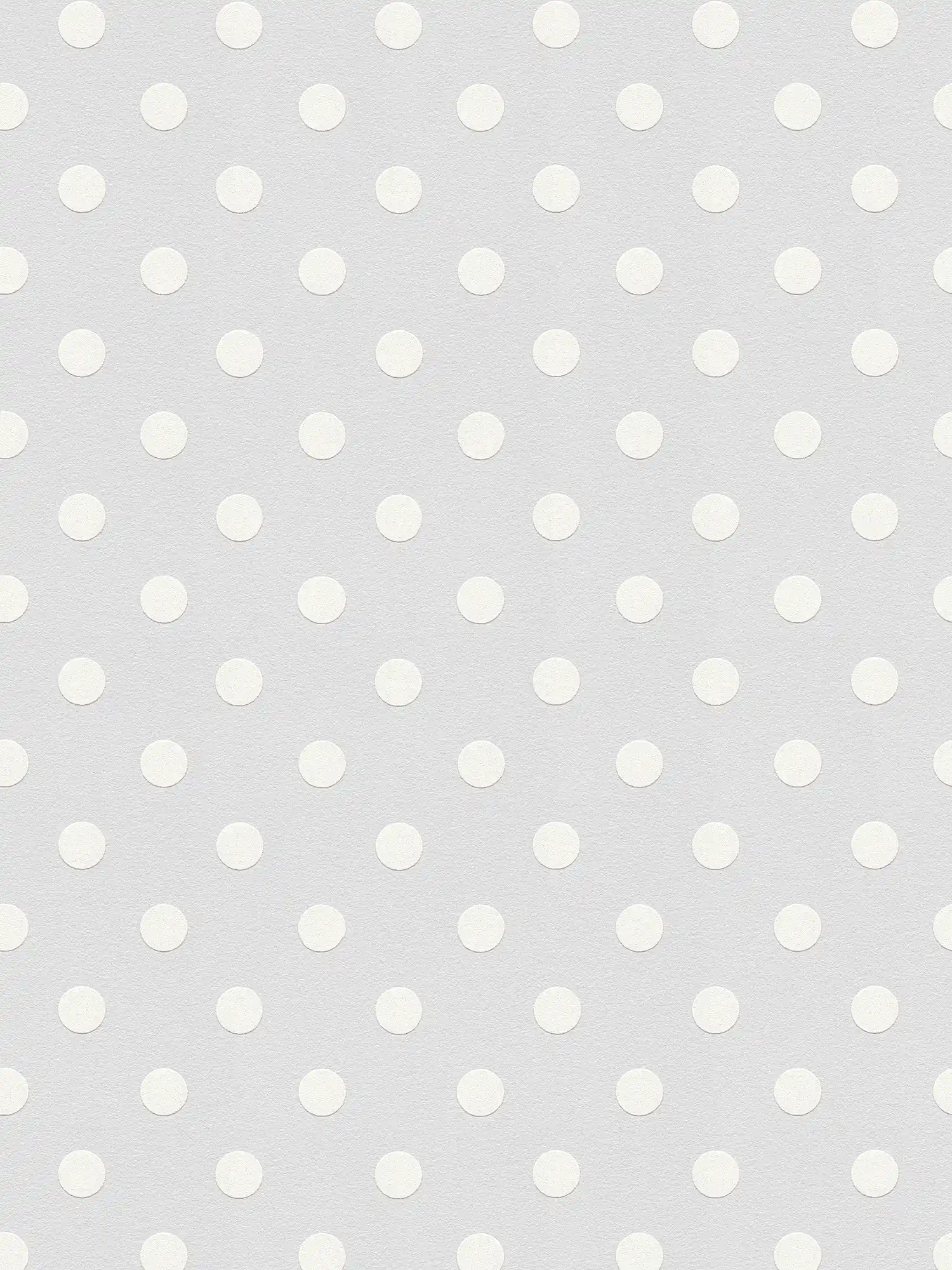 Gepunktete Tapete Polka Dots Design – Grau, Weiß
