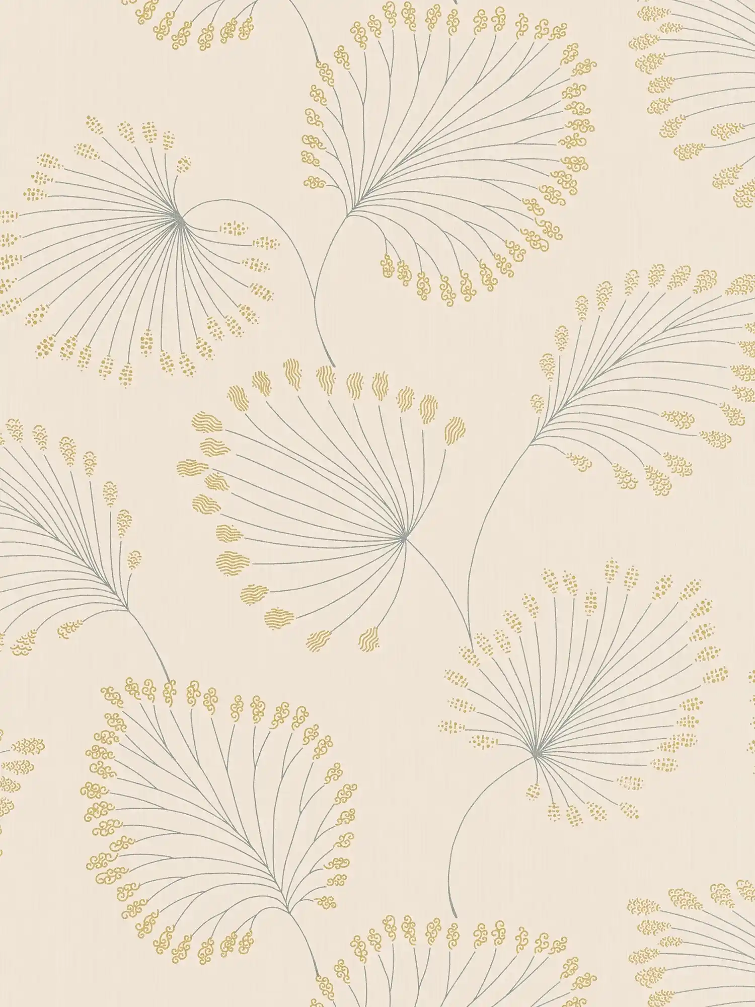         Moderne Vliestapete mit Blätter Design & Gold-Effekt – Beige
    
