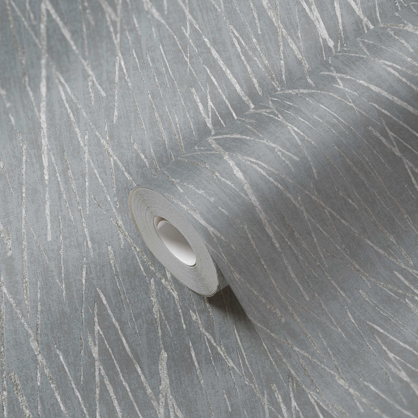             Vliestapete mit Naturdesign und Metallic Effekt – Grau, Metallic
        