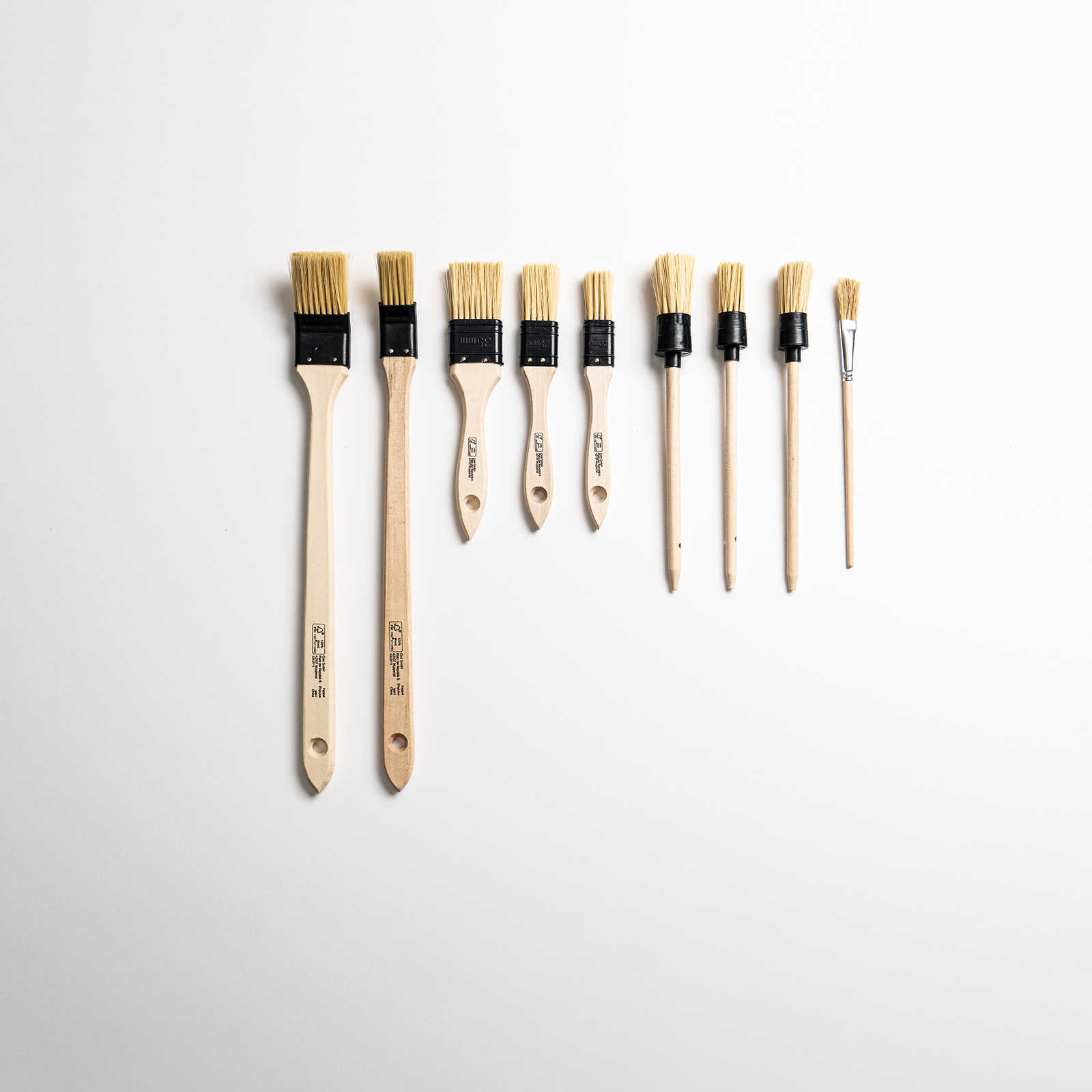 Pinsel-Set 10-teilig – hochwertige Holzstiele mit Kunstborsten
