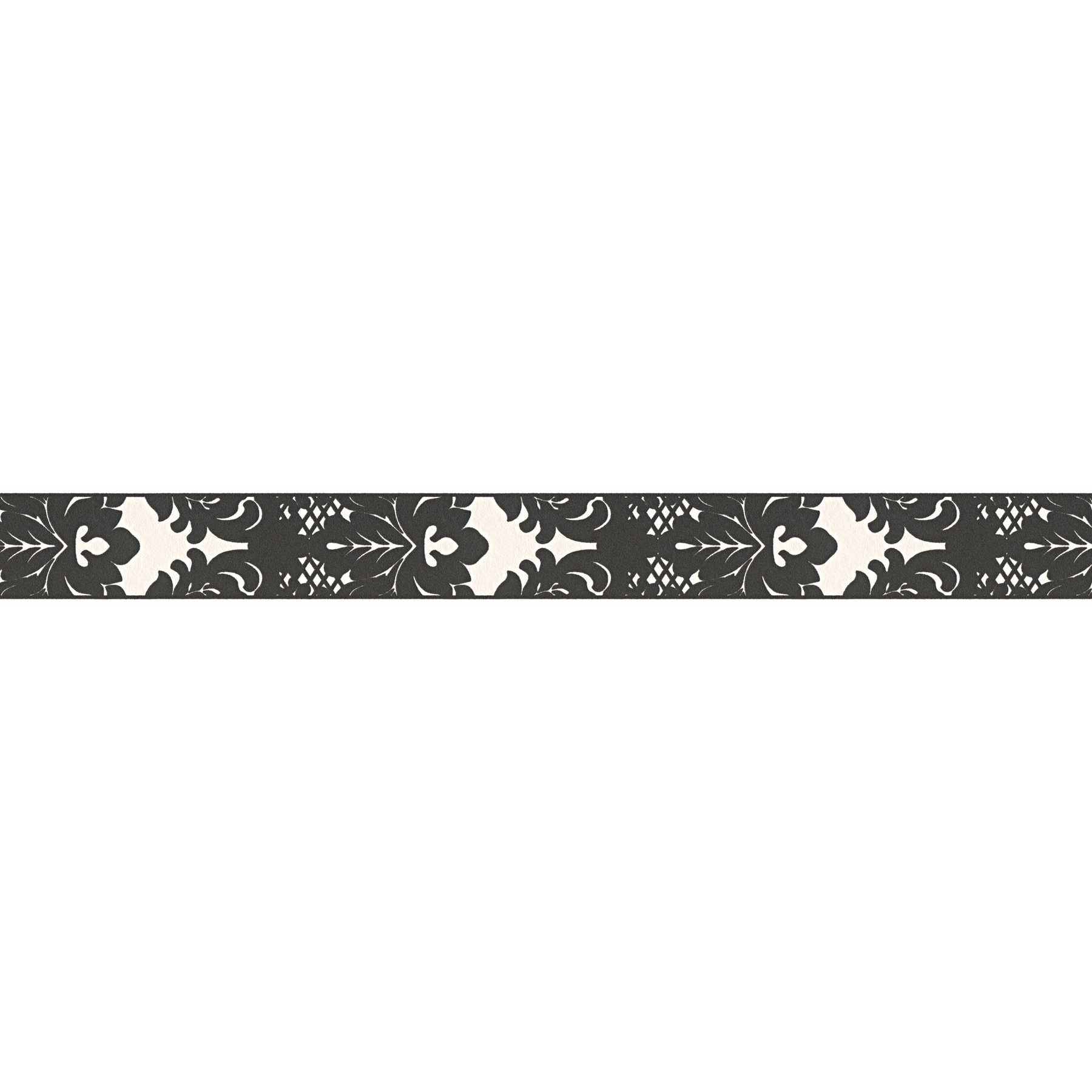         Tapetenbordüre Schwarz-Weiß Barock Muster
    