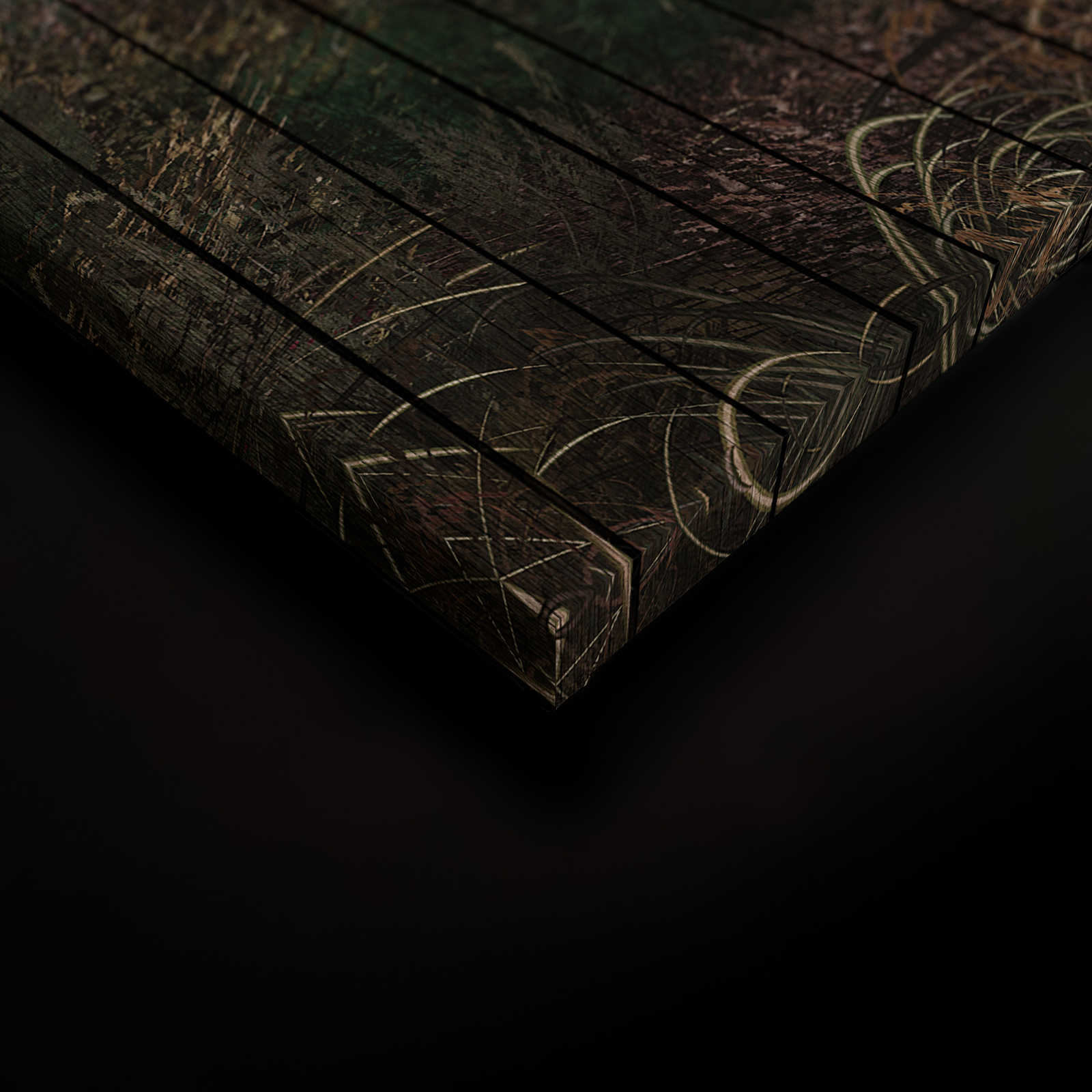             Fantasy 3 - Einhorn Leinwandbild mit Holzbrettoptik – 0,90 m x 0,60 m
        