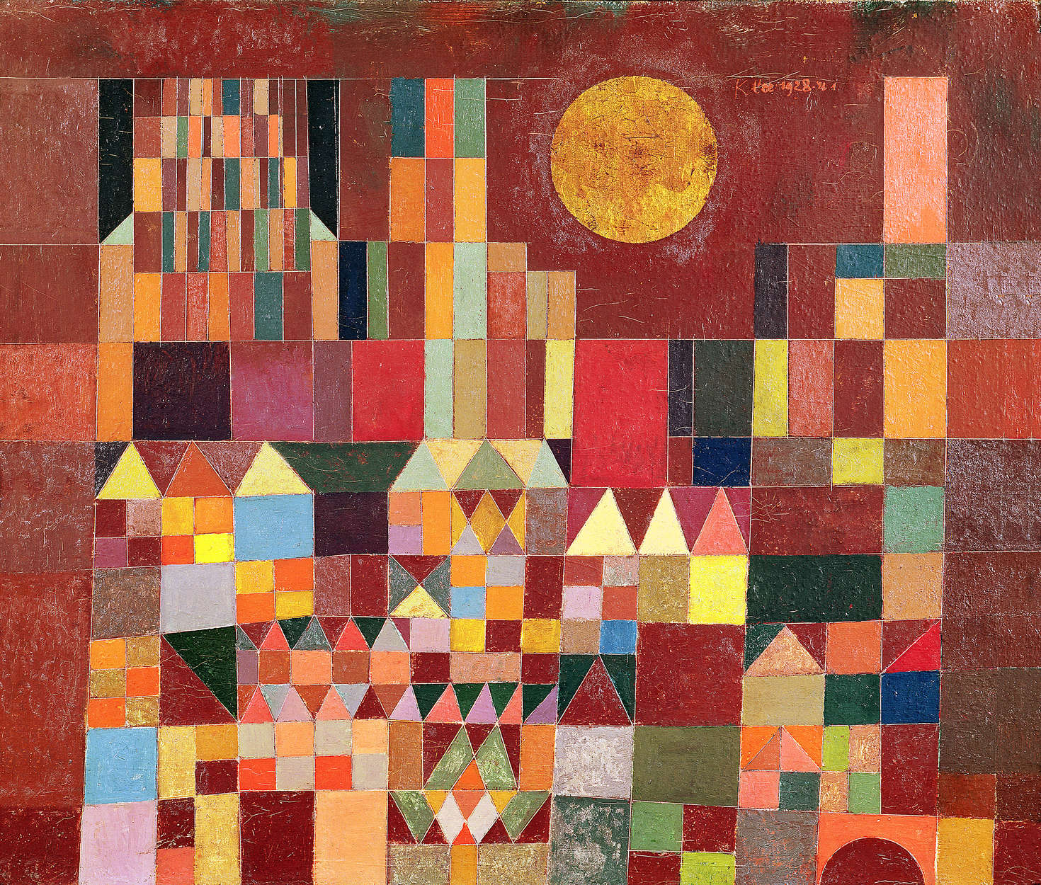             Fototapete "Burg und Sonne" von Paul Klee
        