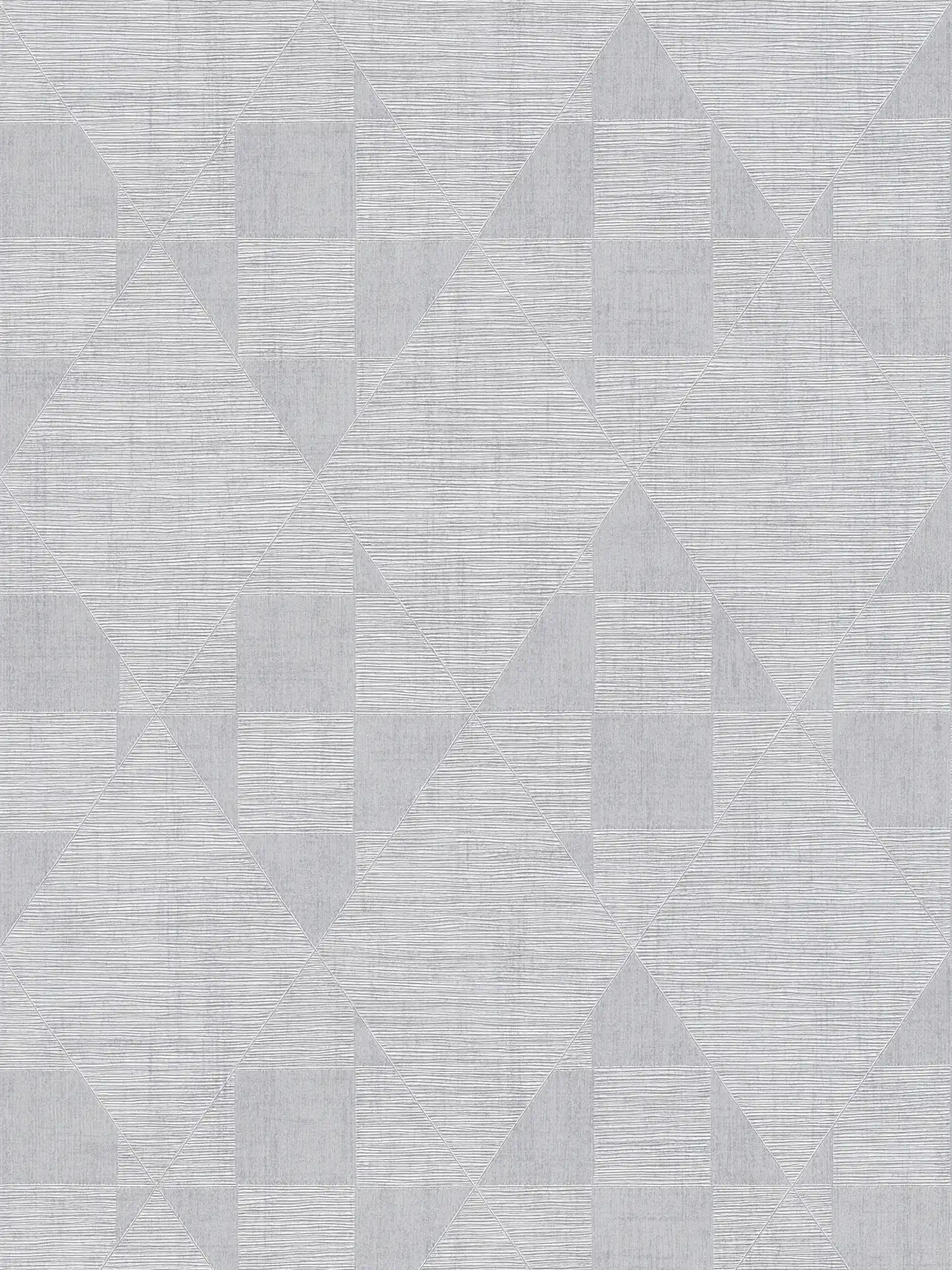             Melierte Tapete mit Retro Muster & Metallic Glanz – Grau
        