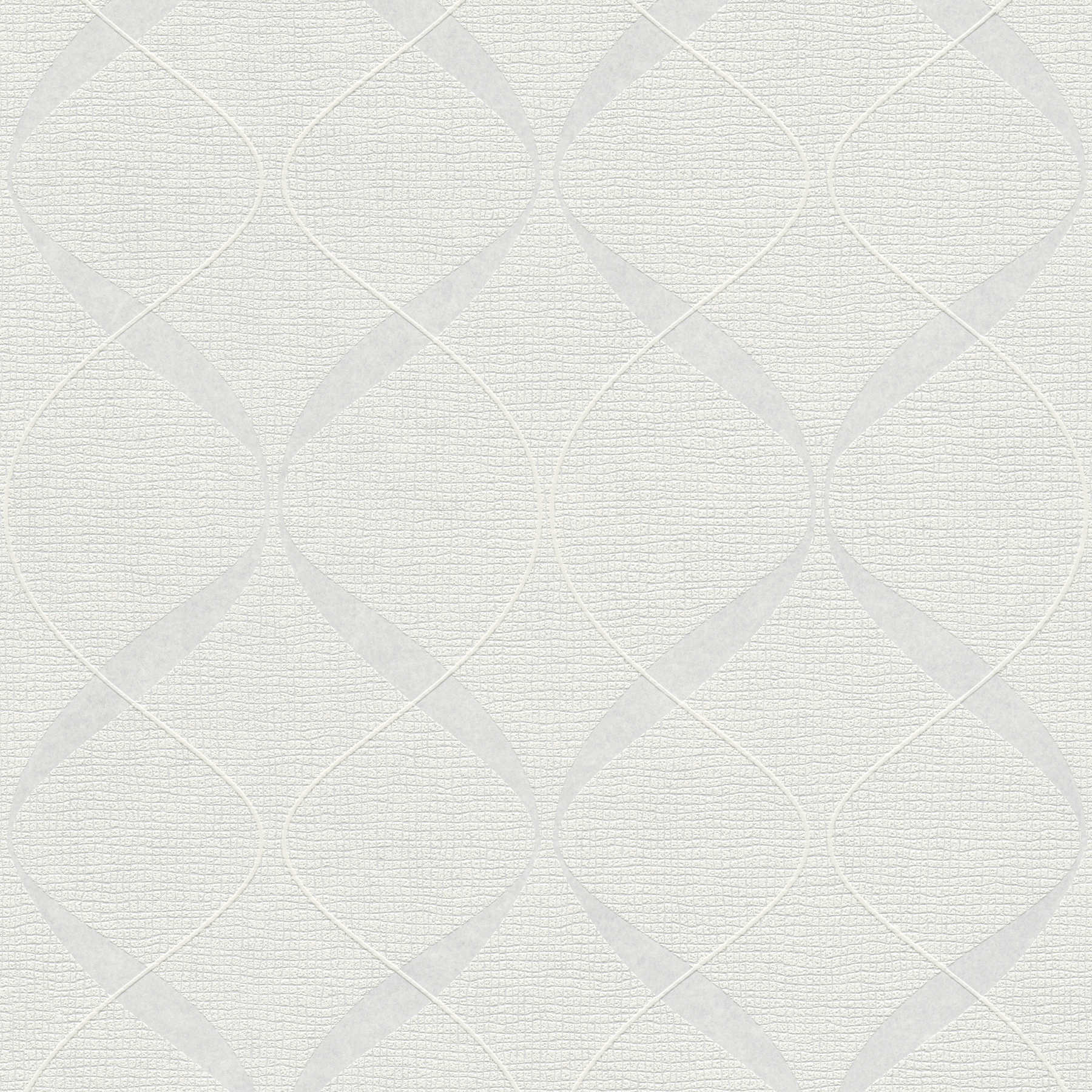         Retro Tapete überstreichbar mit Strukturdesign – Weiß
    