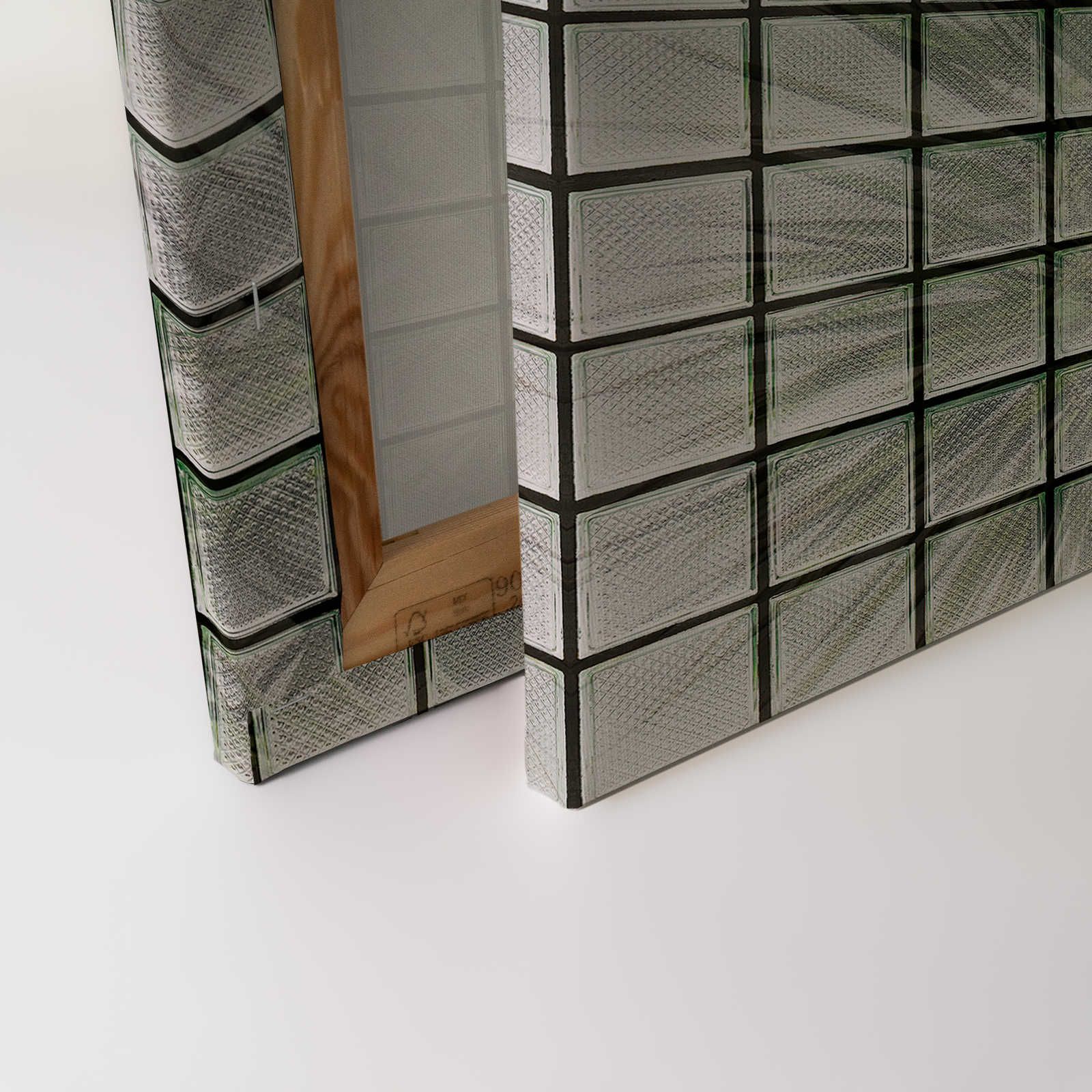             Green House 1 - Leinwandbild Palmen & Glasbausteine – 0,90 m x 0,60 m
        