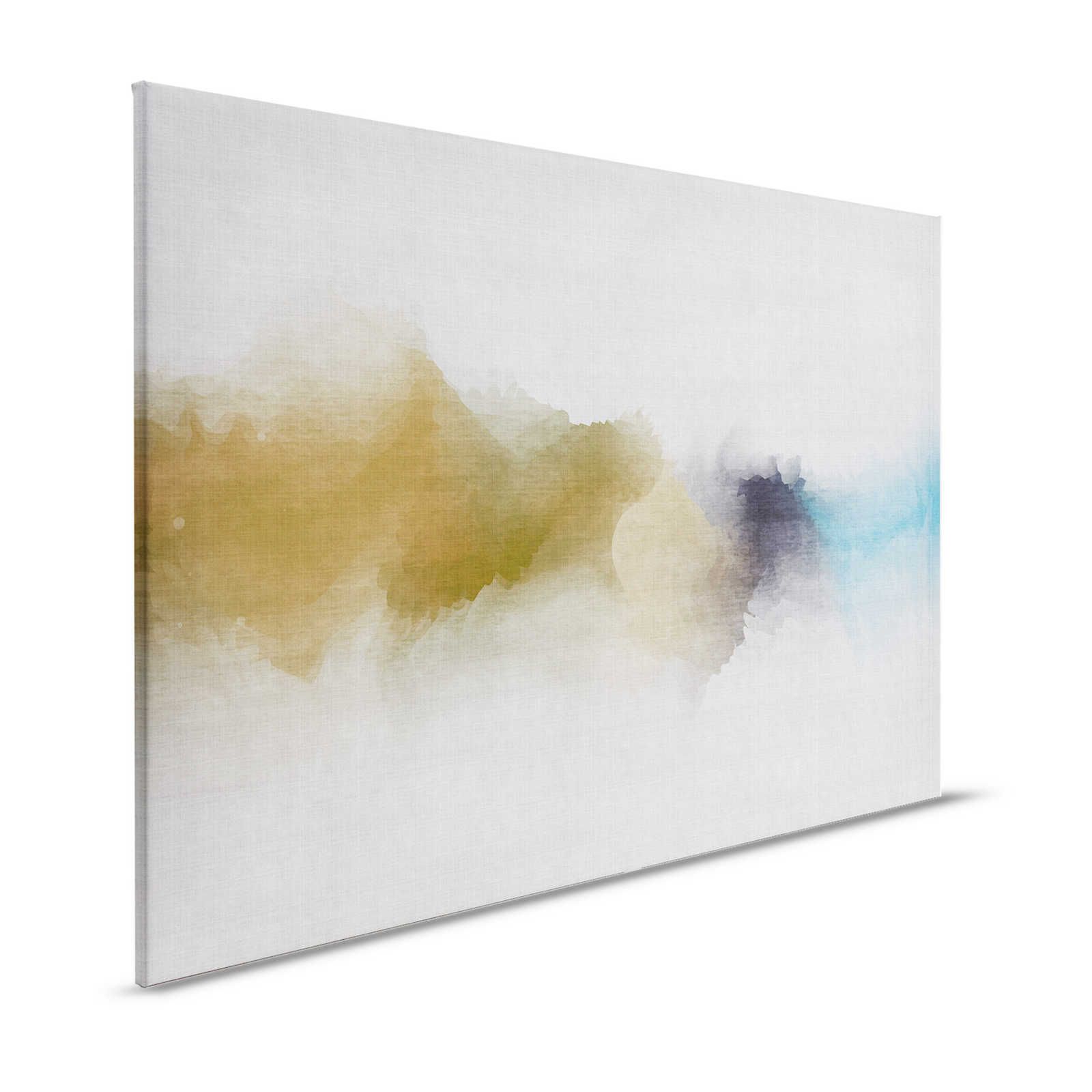 Daydream 3 - Leinwandbild wolkiges Aquarell-Muster- Naturleinen Optik – 1,20 m x 0,80 m

