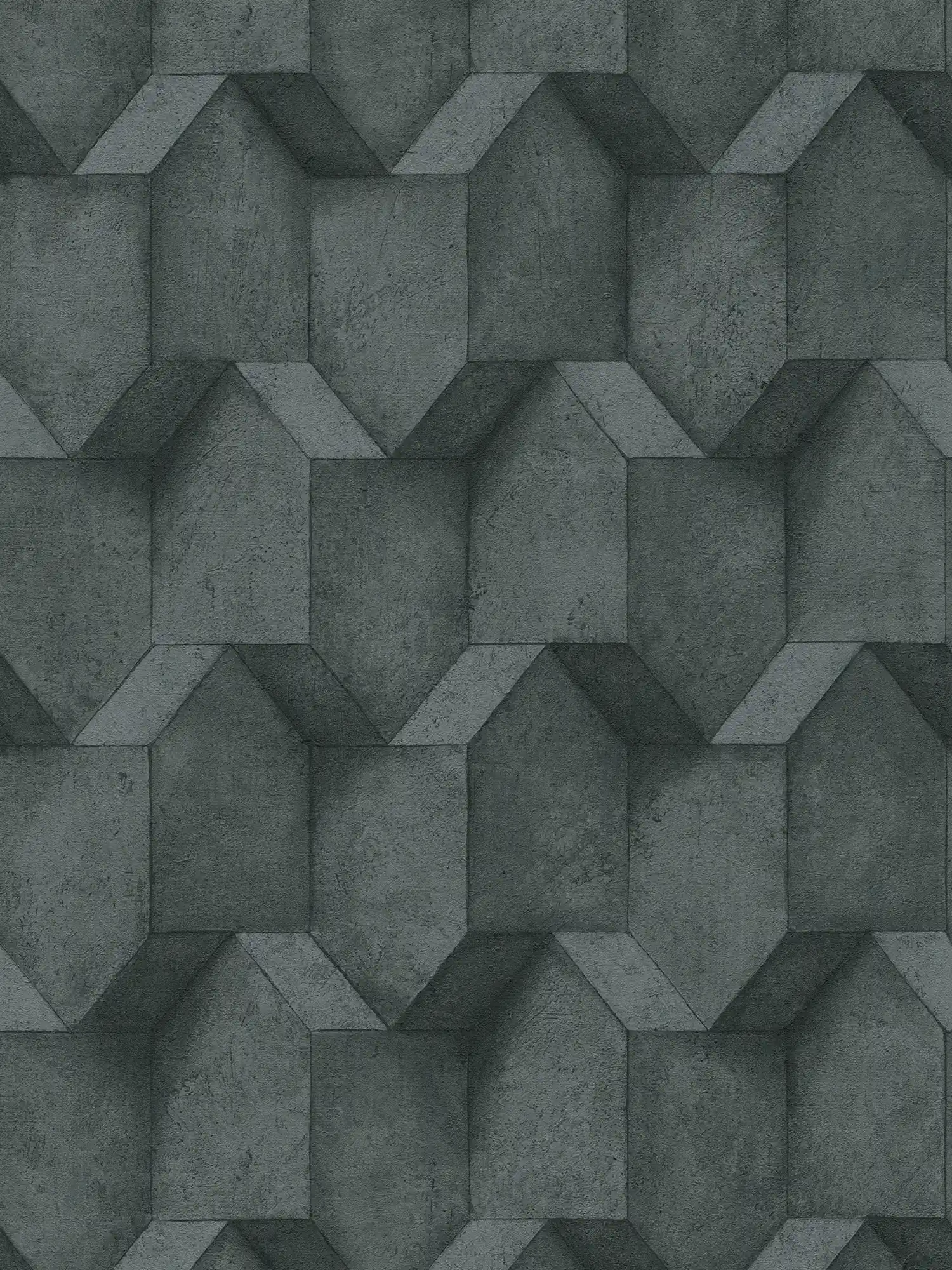 Anthrazit Tapete mit 3D Betonoptik – Schwarz, Grau
