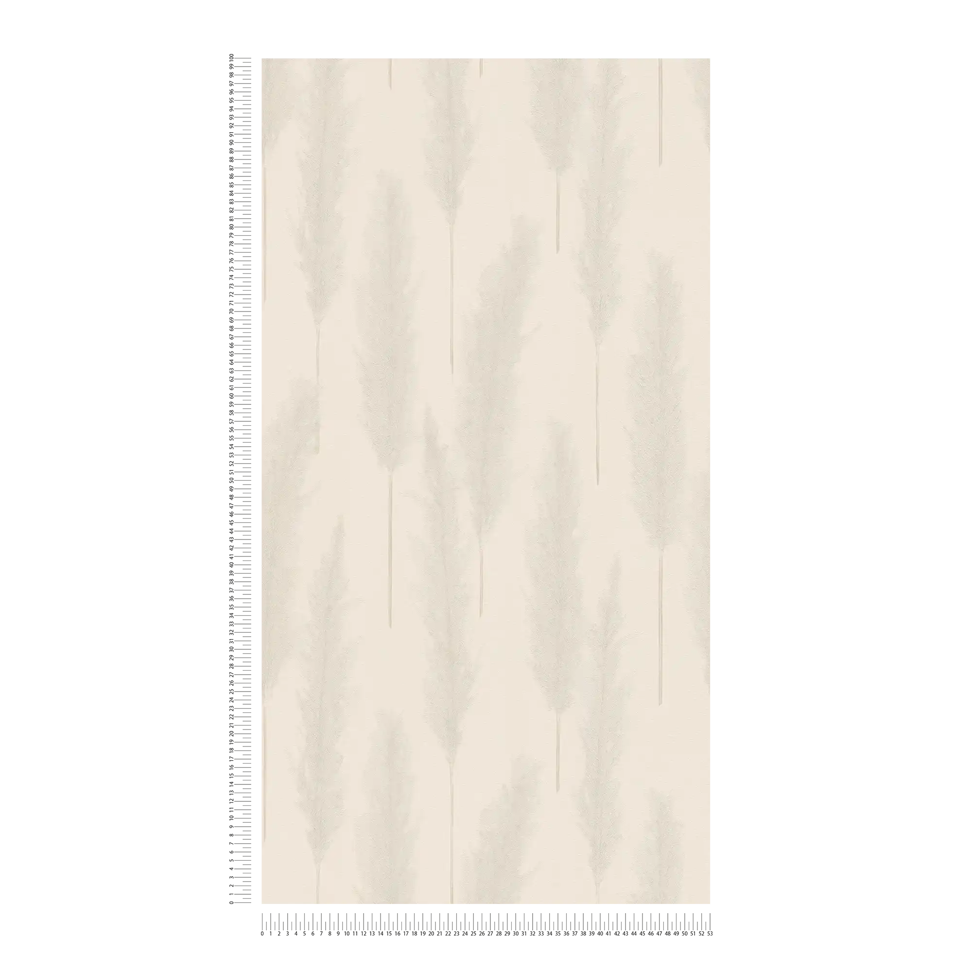            Tapete mit Pampasgras Muster – Beige, Grau, Weiß
        