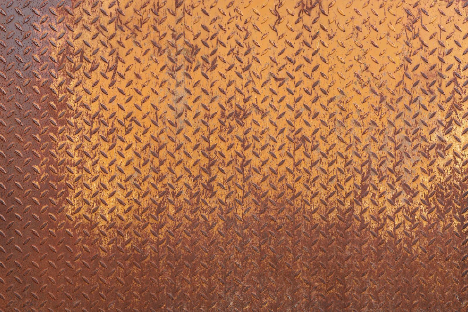            Metall Leinwandbild Stahlplatte Rost mit Diamant Muster – 1,20 m x 0,80 m
        