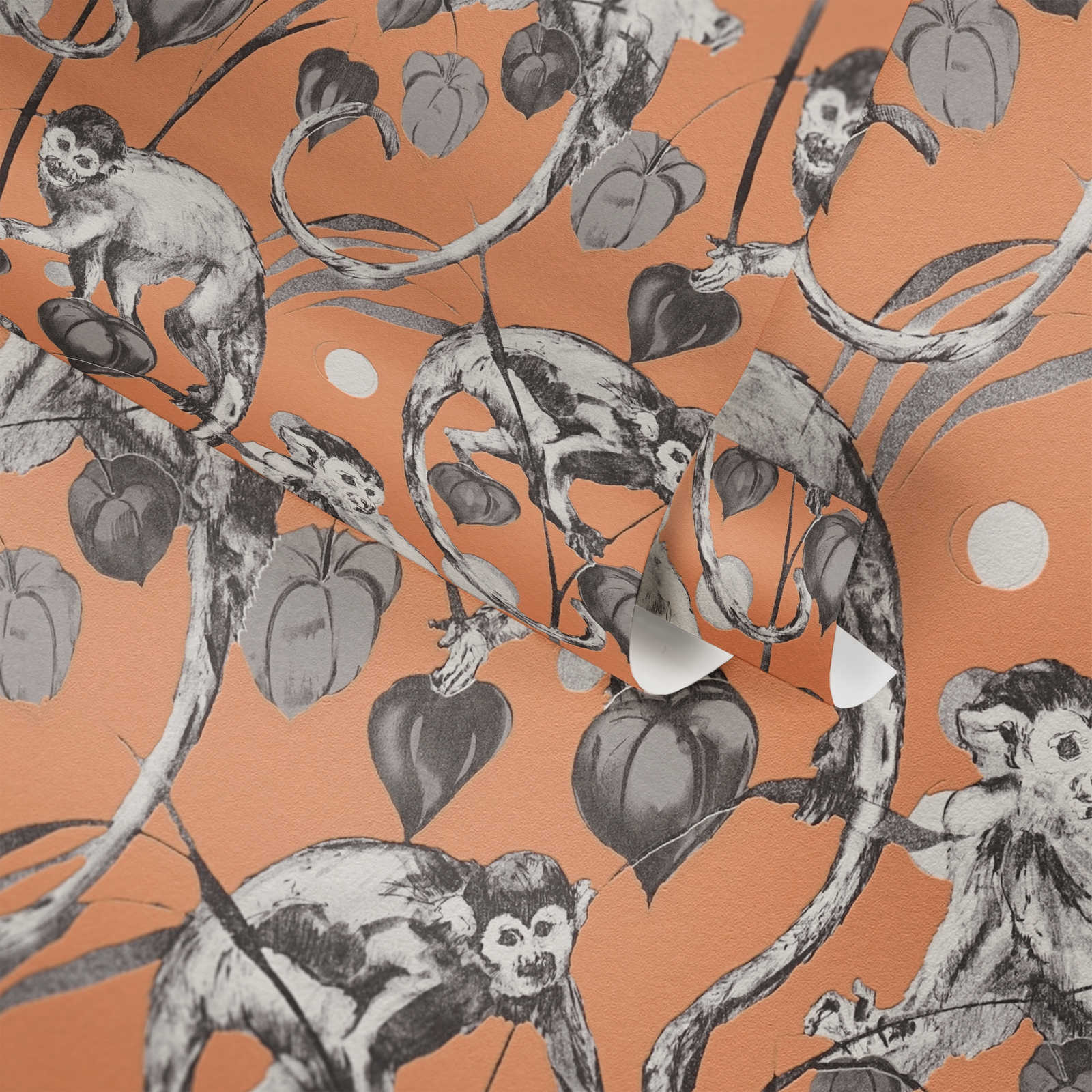            MICHALSKY Tapete Affen & Dschungel Motiv – Orange, Grau
        