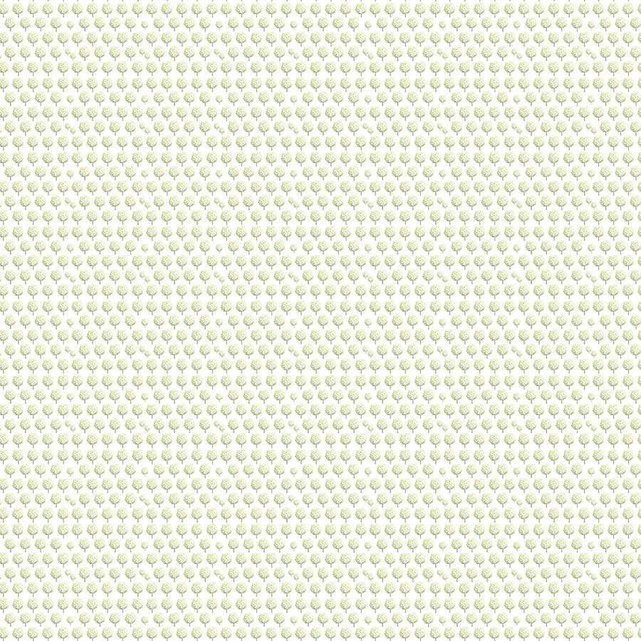 Design Fototapete Wald Muster in Grün auf weißem Hintergrund auf Perlmutt Glattvlies
