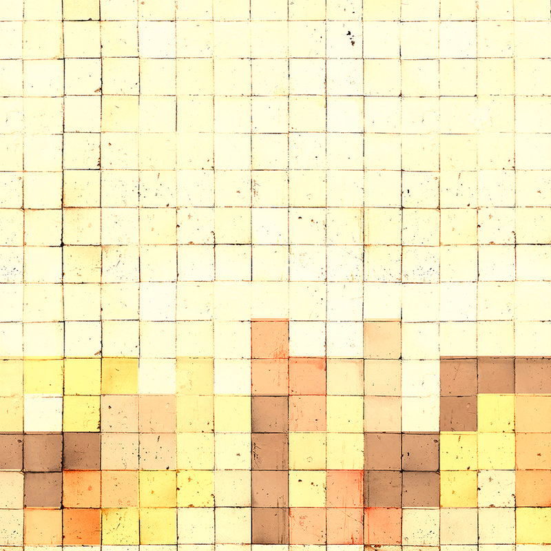         Fototapete 3D Tetris-Stil, Beton Mosaik – Gelb, Orange, Braun
    