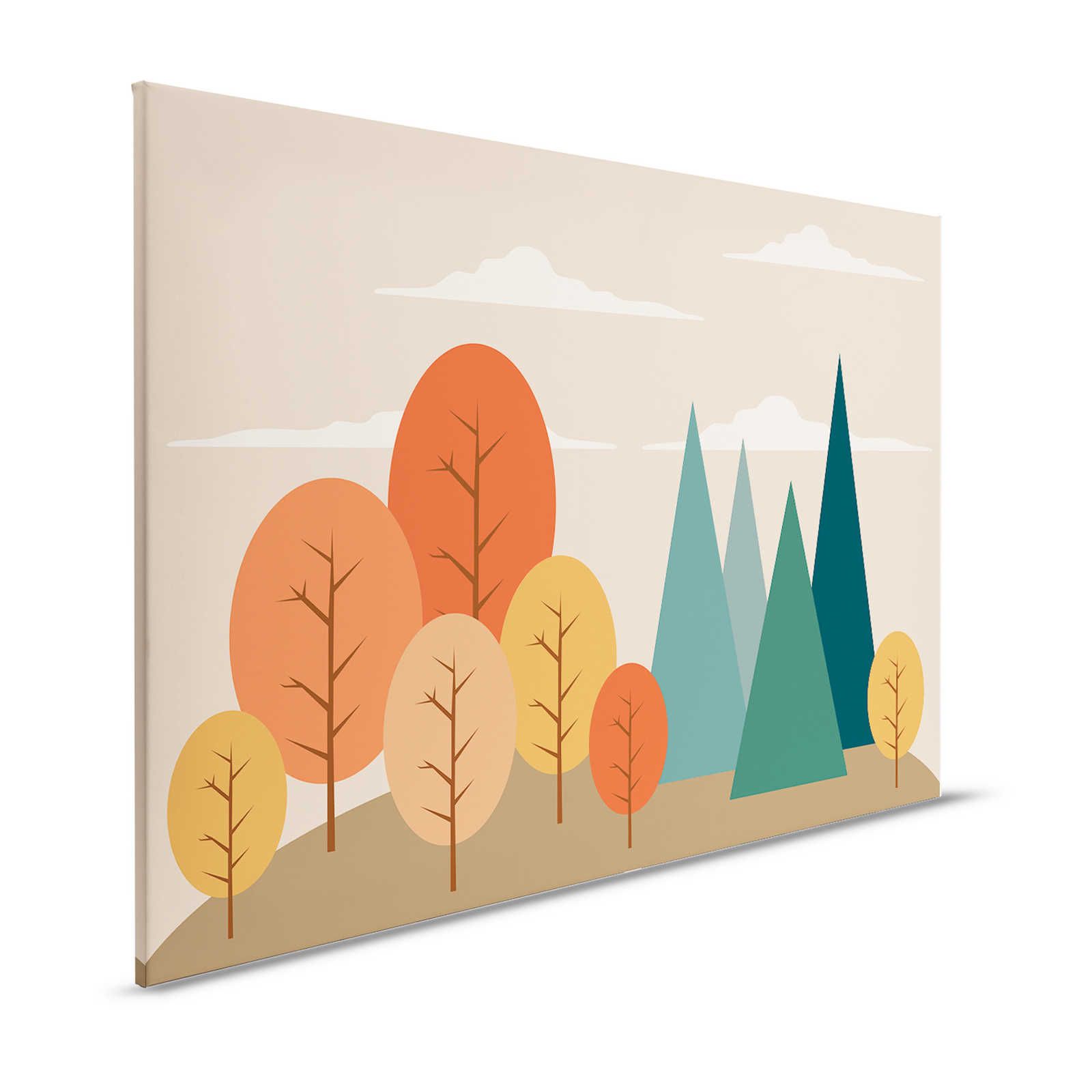 Leinwand Zauberwald mit geometrischen Formen – 120 cm x 80 cm
