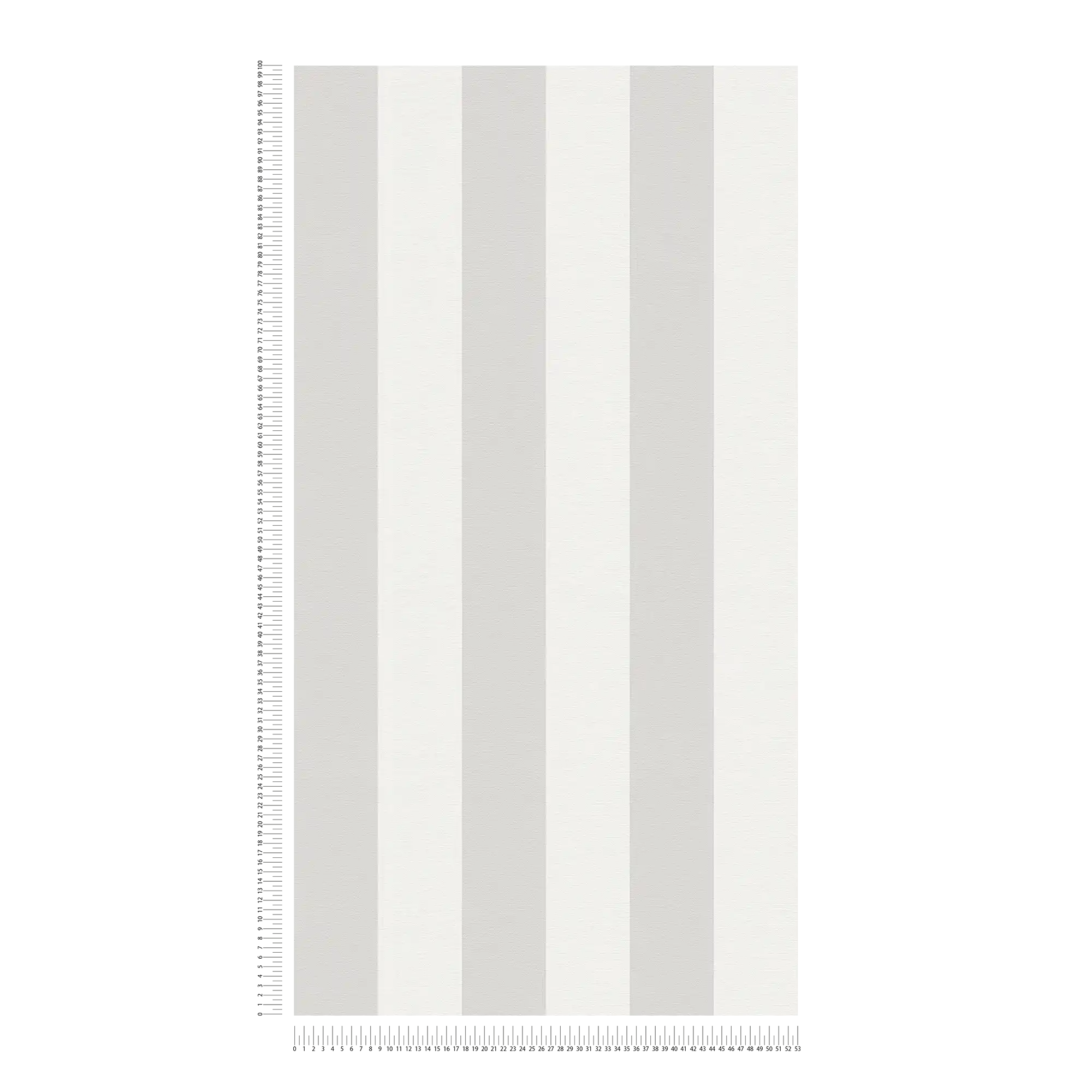             Blockstreifen-Tapete mit Textil-Look für junges Design – Grau, Weiß
        