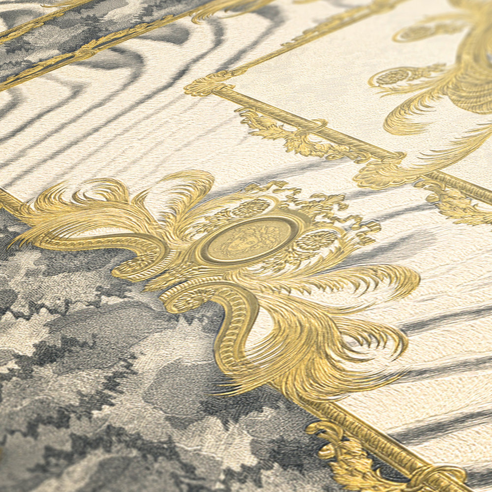             VERSACE Tapete Gold Dekor & Animal Print – Creme, Metallic
        