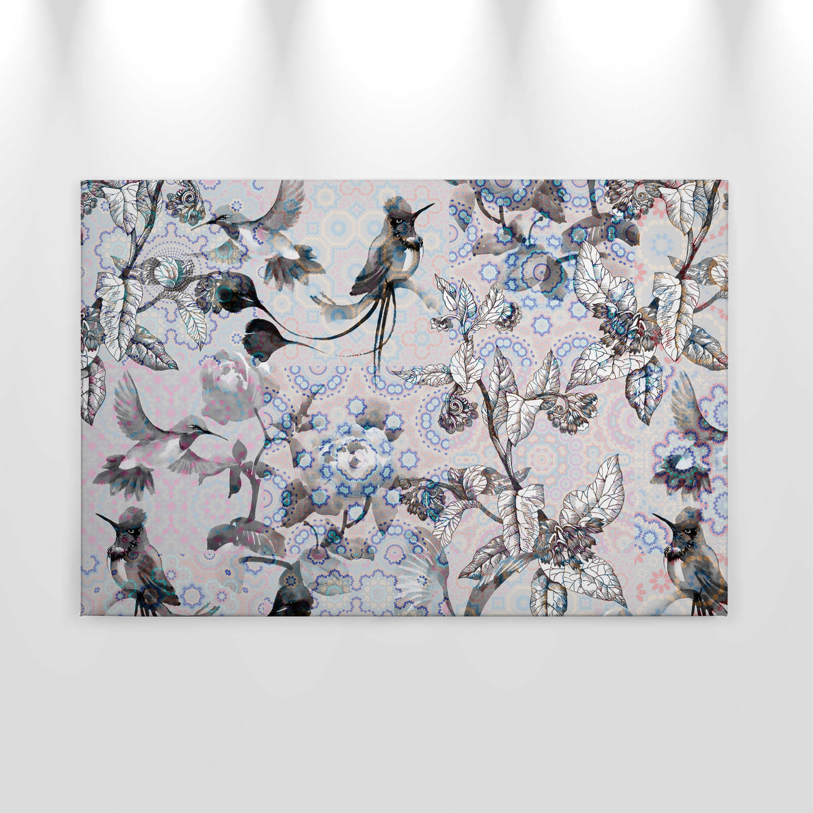             Leinwandbild Natur Design im Collage Stil | exotic mosaic 3 – 0,90 m x 0,60 m
        