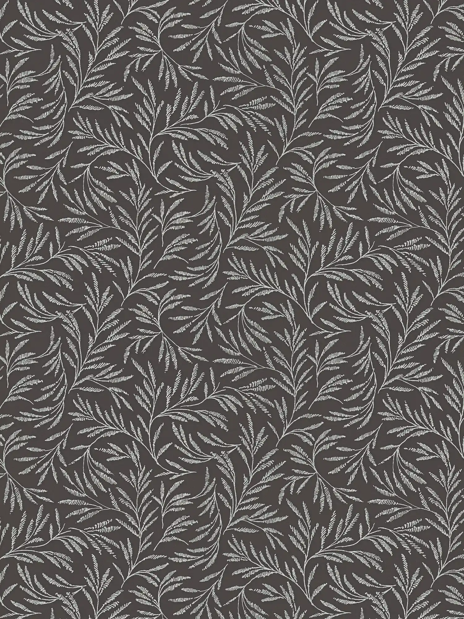         Vliestapete Metallic Muster mit Blätterranken – Metallic, Schwarz
    