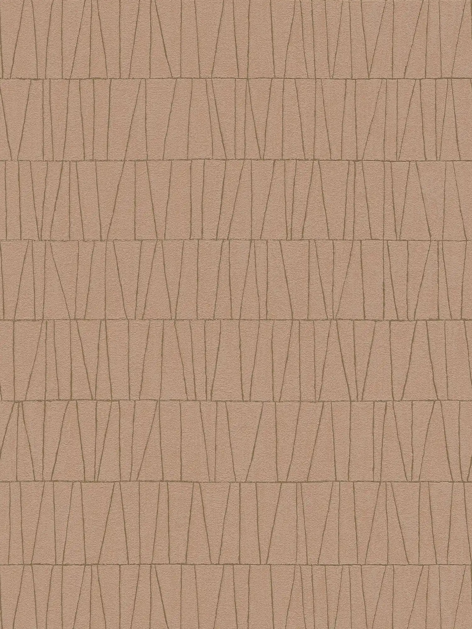 Abstrakte Mustertapete mit Linien Details – Altrosa, Gold
