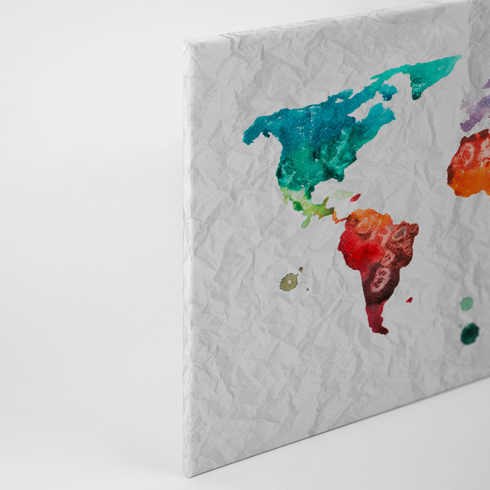             Weltkarten Leinwand Aquarell – 0,90 m x 0,60 m
        