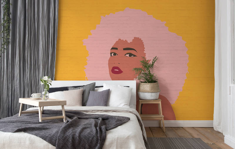             Frauen Fototapete Whitney im Colour Block Stil – Gelb
        