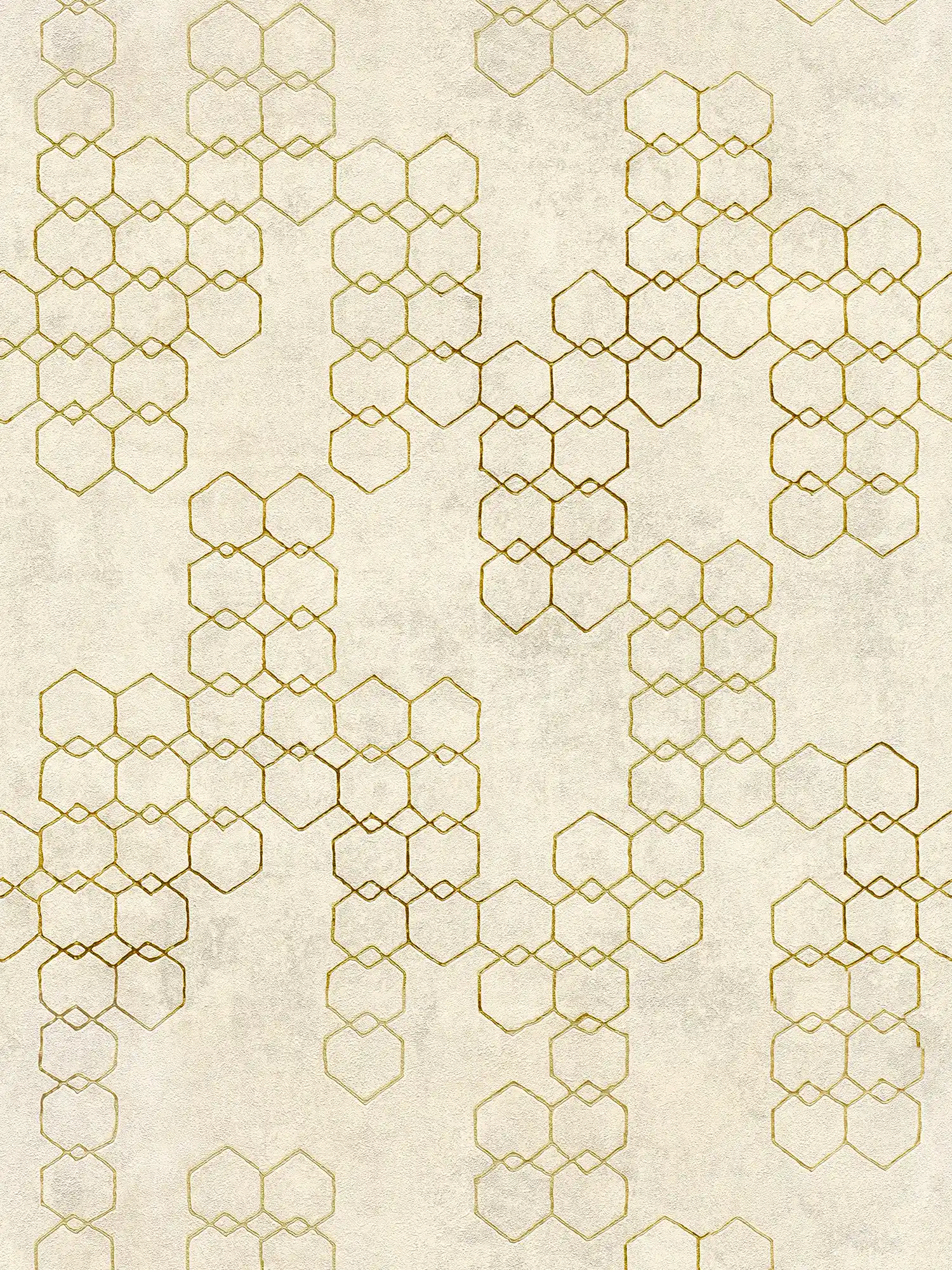         Geometrische Mustertapete im Industrial Style – Creme, Gold, Grau
    