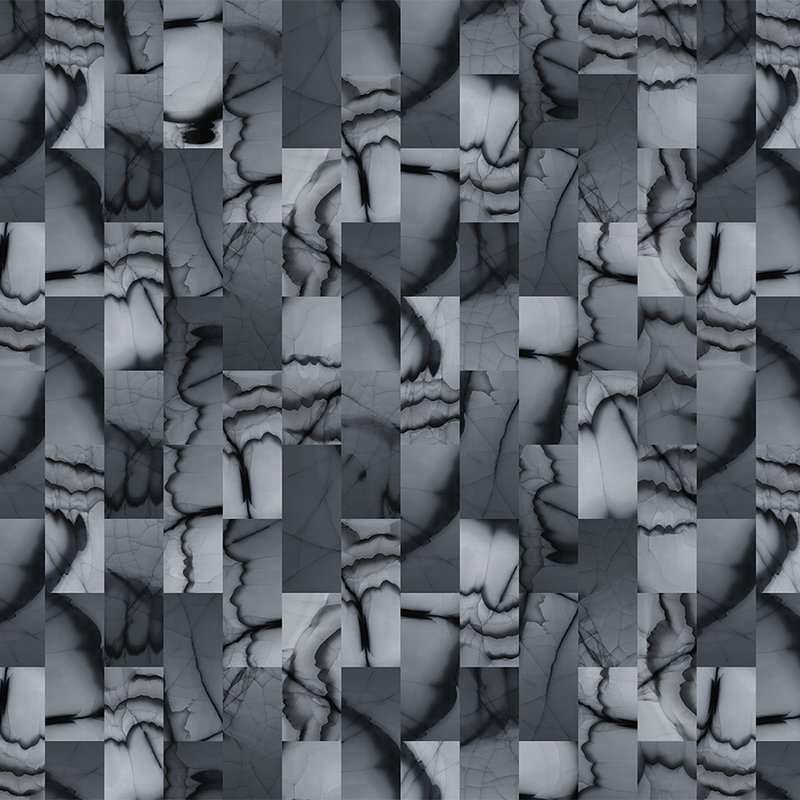 Cut stone 2 - Fototapete mit Steinoptik abstrakt – Blau, Grau | Perlmutt Glattvlies
