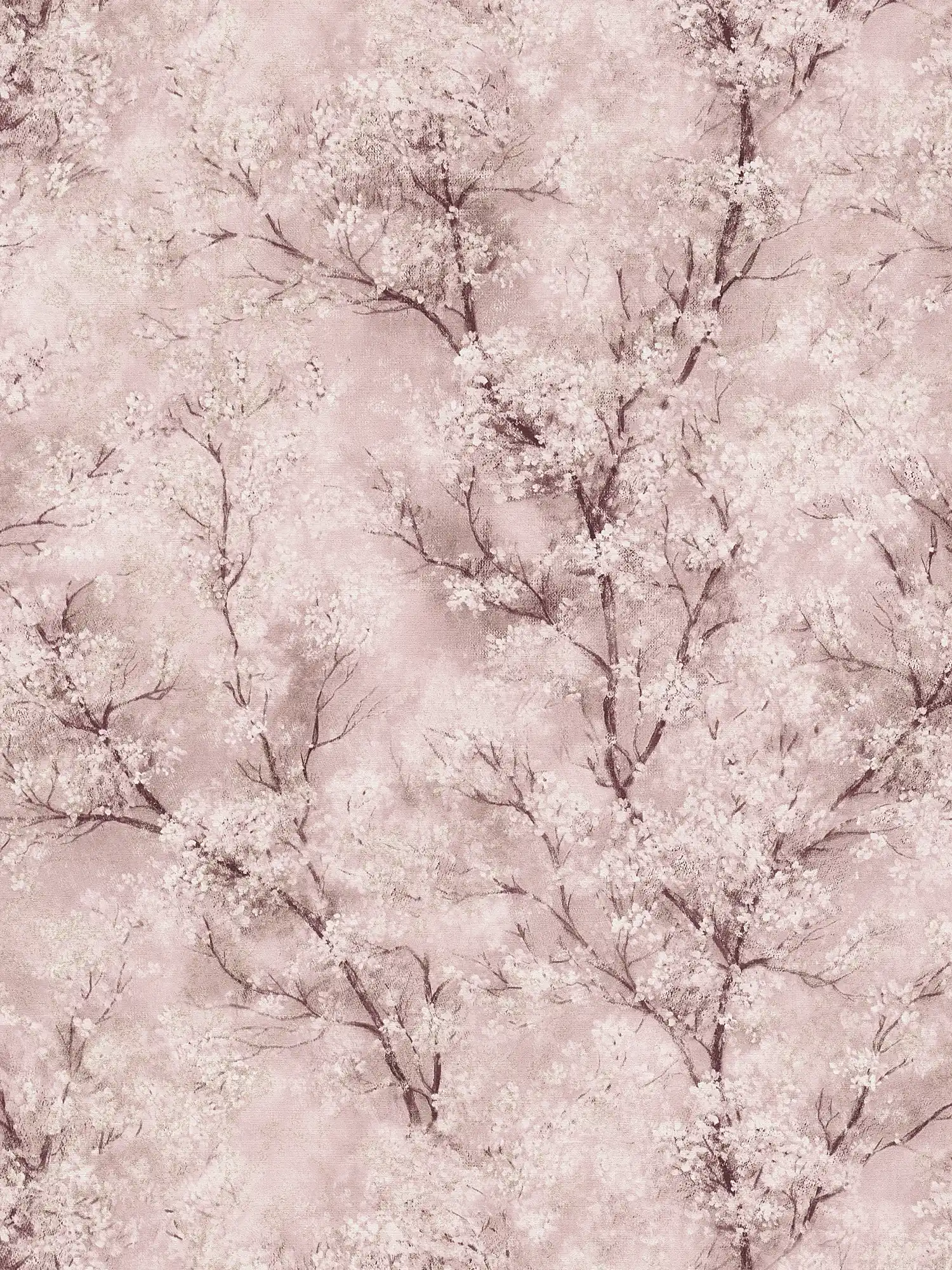         Tapete Kirschblüten Glitzer-Effekt – Rosa, Braun, Weiß
    