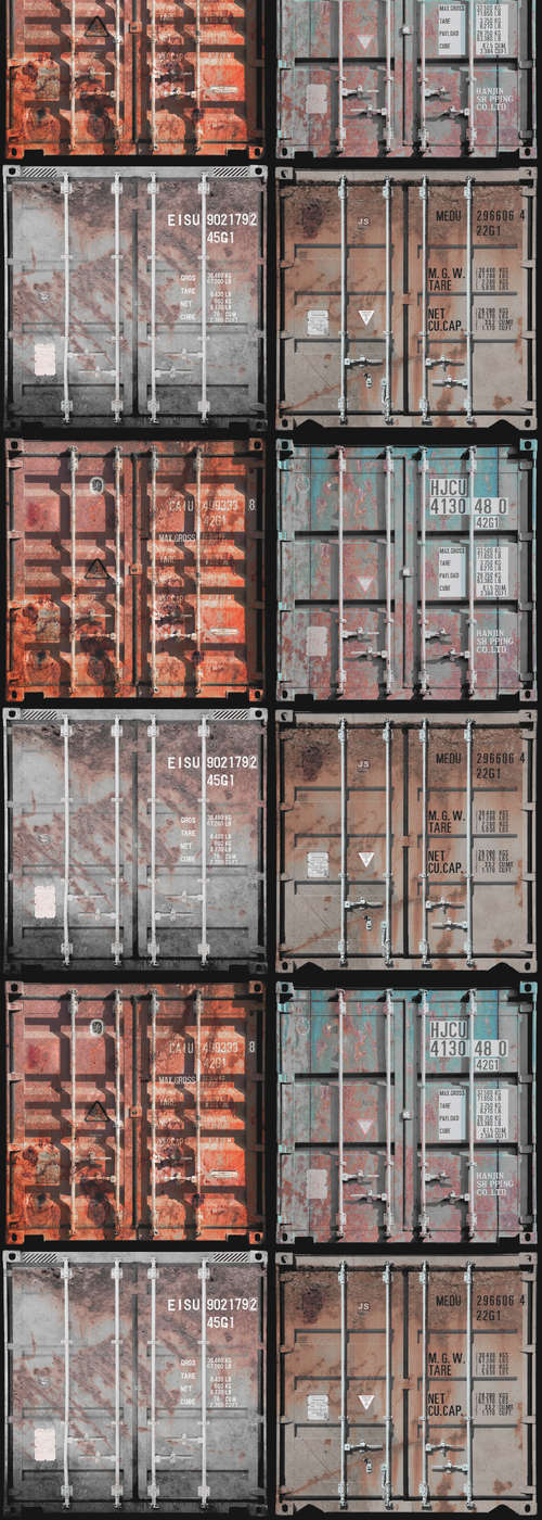             Moderne Fototapete gestapelte Container auf Premium Glattvlies
        