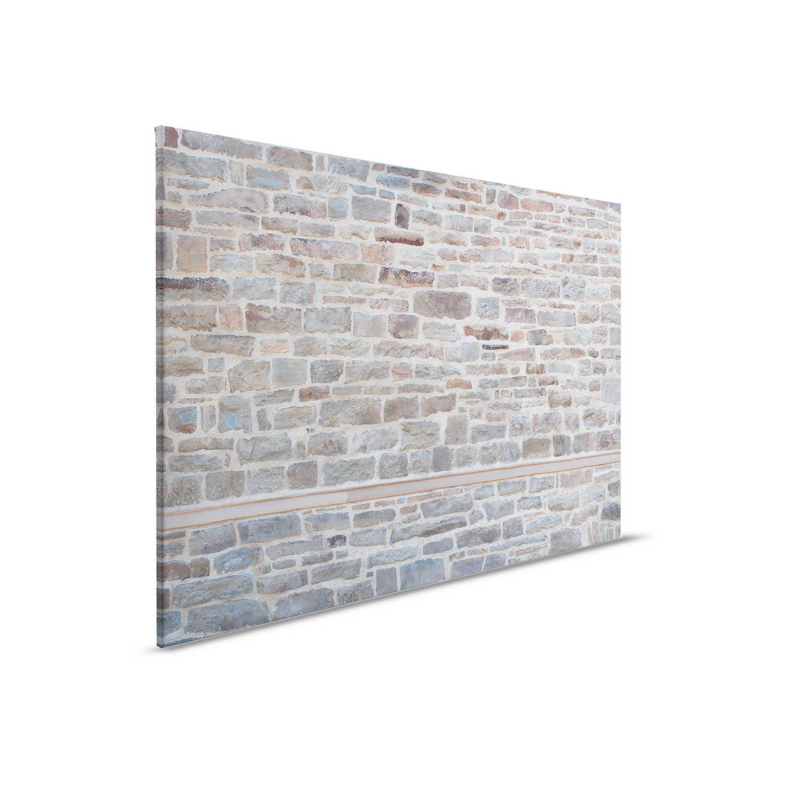         Leinwandbild Mauerwerk Hellgrau mit Naturstein Design – 0,90 m x 0,60 m
    