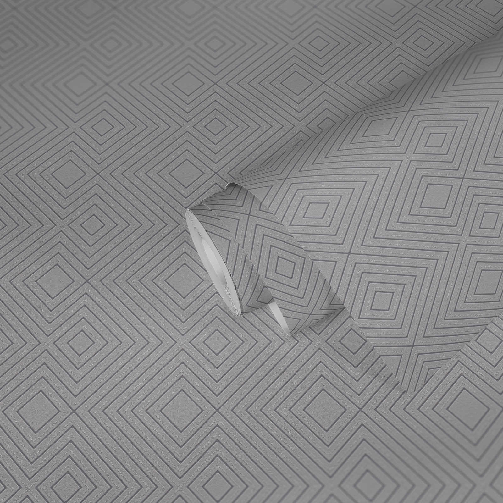             Geometrische Mustertapete mit Glanz-Effekt – Braun, Metallic
        