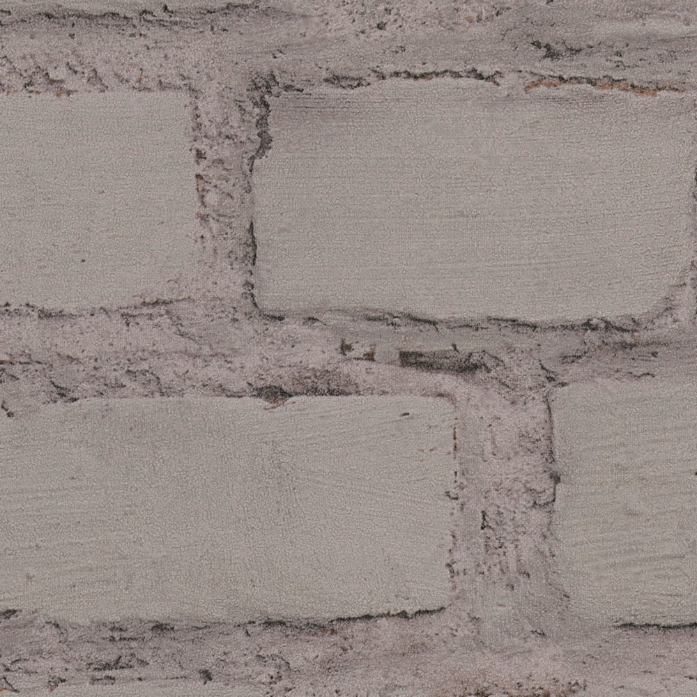             Steintapete Mauer in Klinker-Optik – Grau, Taupe
        