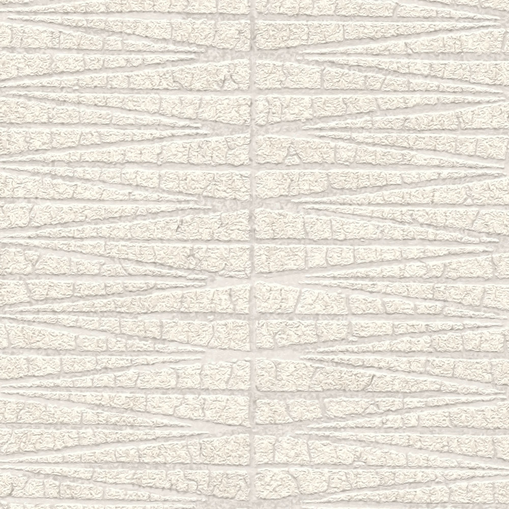             Cremeweiße Tapete mit Grafik-Naturdesign – Metallic, Weiß
        