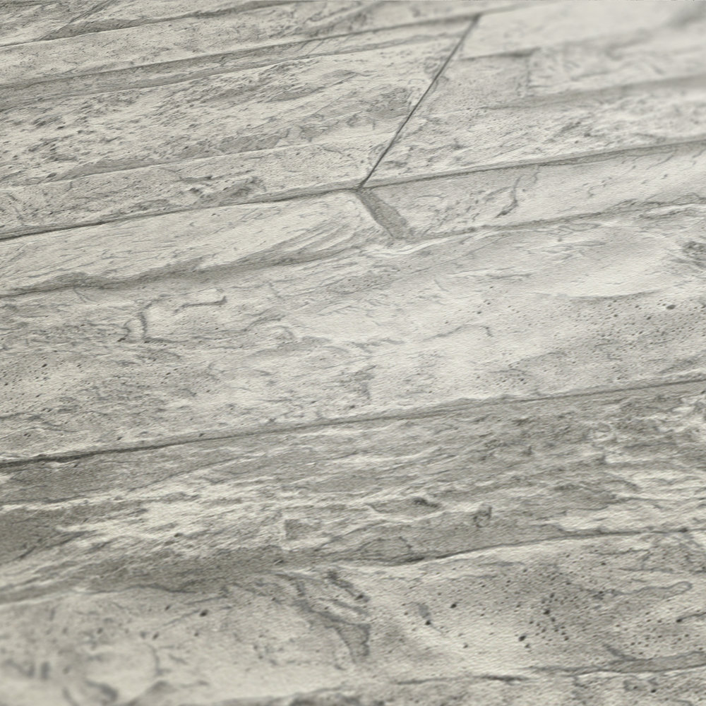             Tapete Natursteinoptik detailliert & realistisch – Grau, Weiß
        