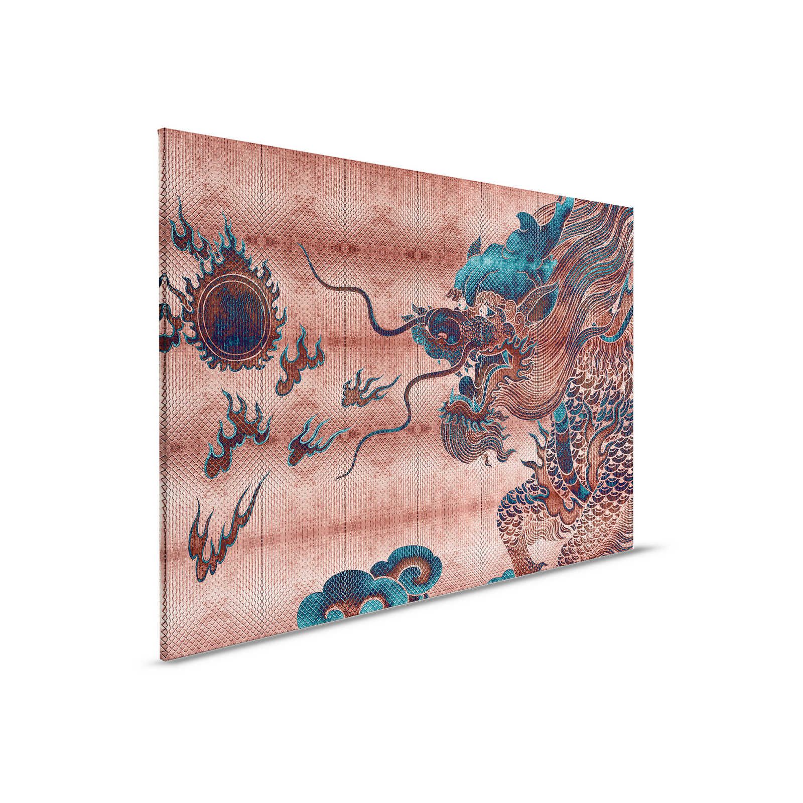 Shenzen 1 - Leinwandbild Drache Asian Syle mit Metallic Farben – 0,90 m x 0,60 m
