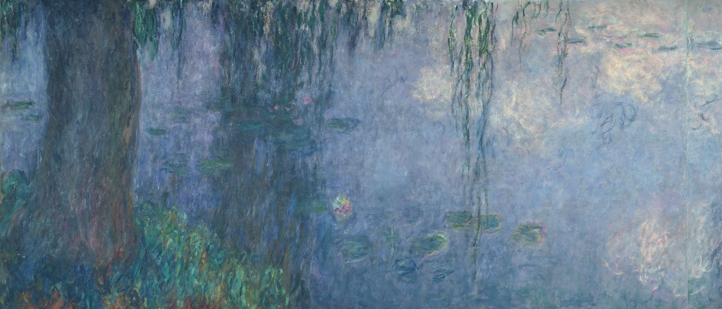             Fototapete "Seerosen: Morgen mit Trauerweiden" Detail von Claude Monet
        