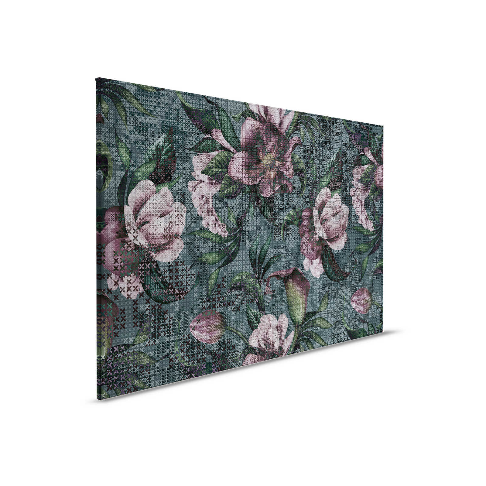         Blumen Leinwandbild Pixel Design – 0,90 m x 0,60 m
    